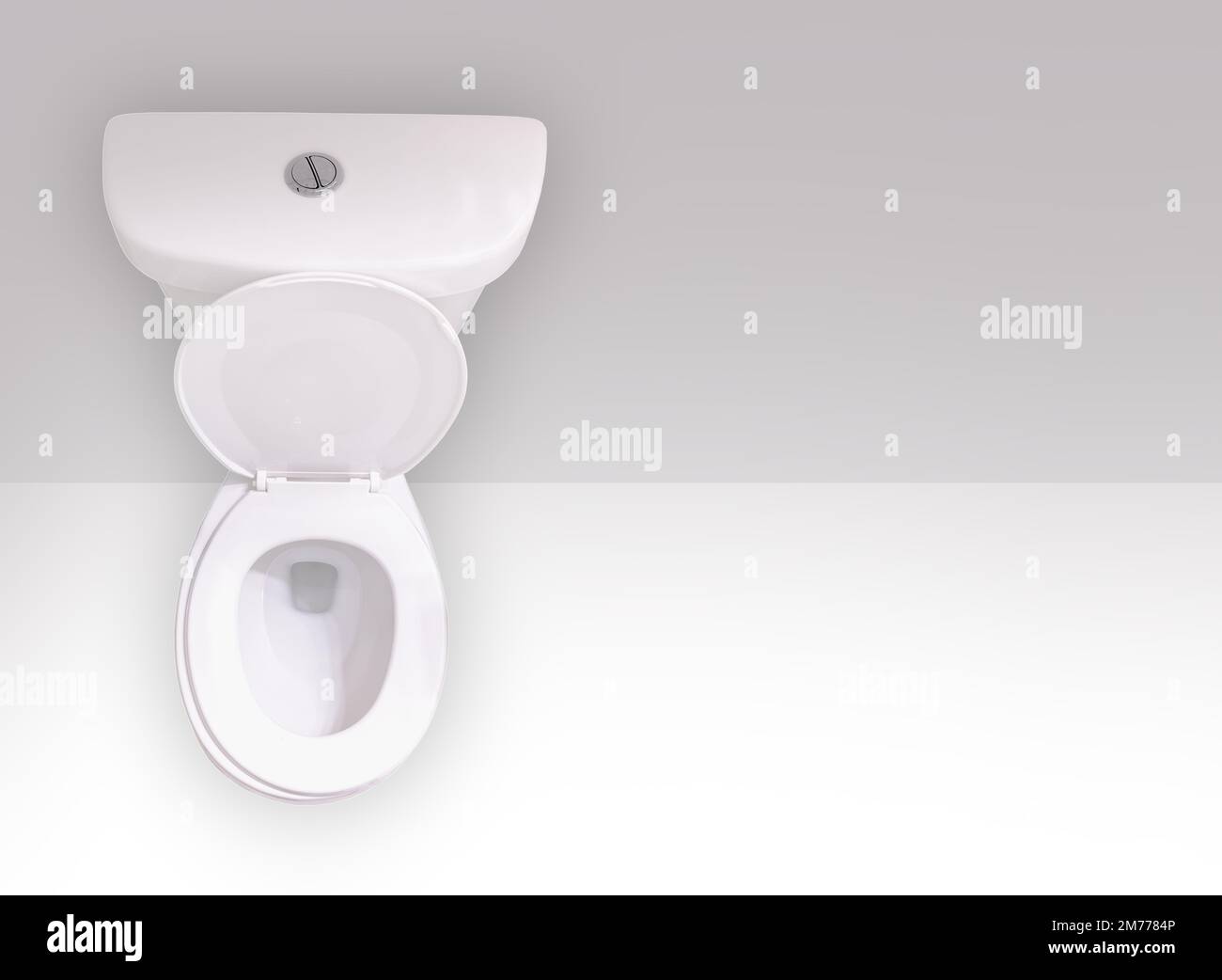 Top view of a WaterSaving DualFlush Toilet with two flush buttons or