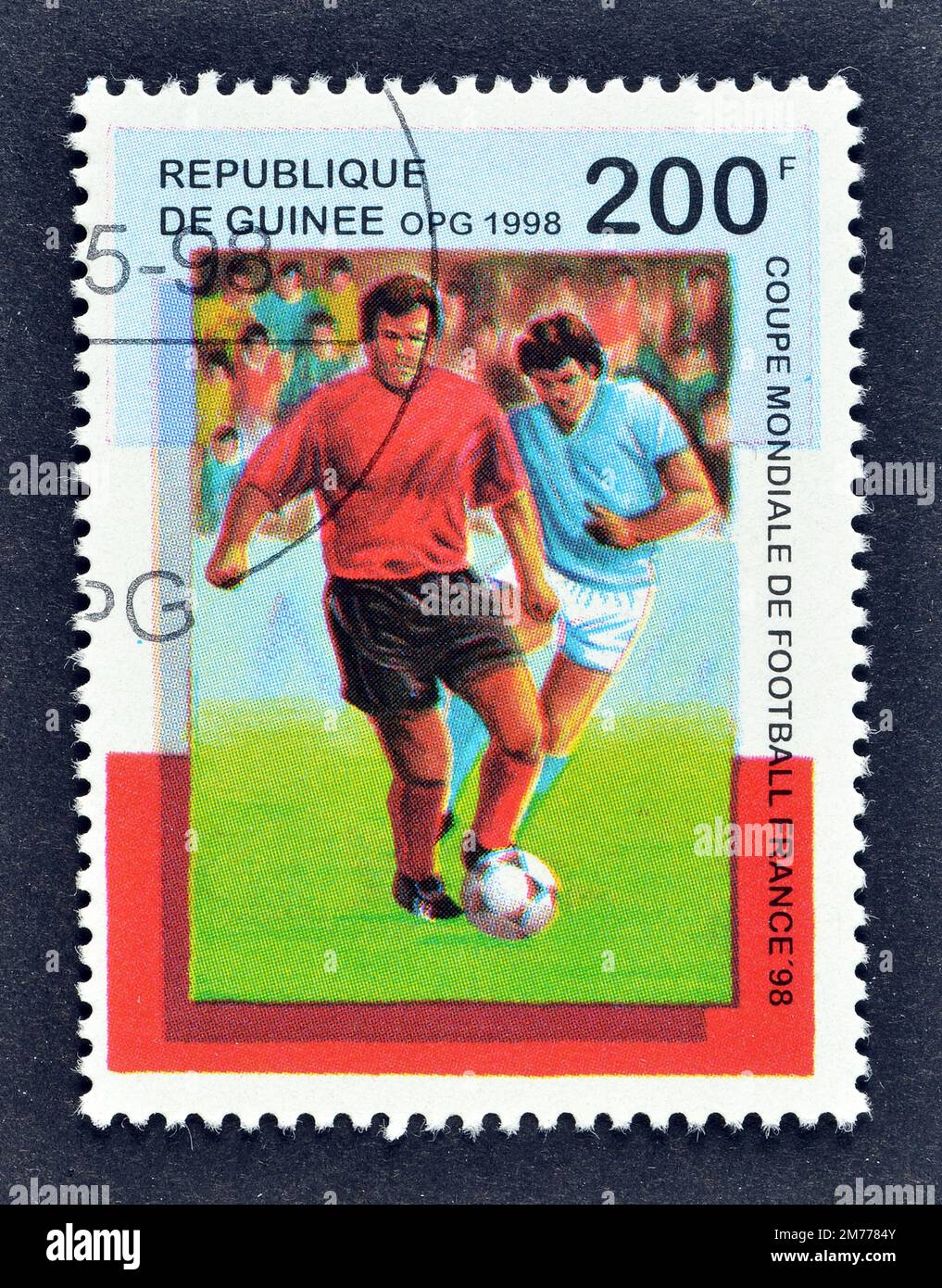FRANCE - CIRCA 1998: a stamp printed in the France shows Soccer