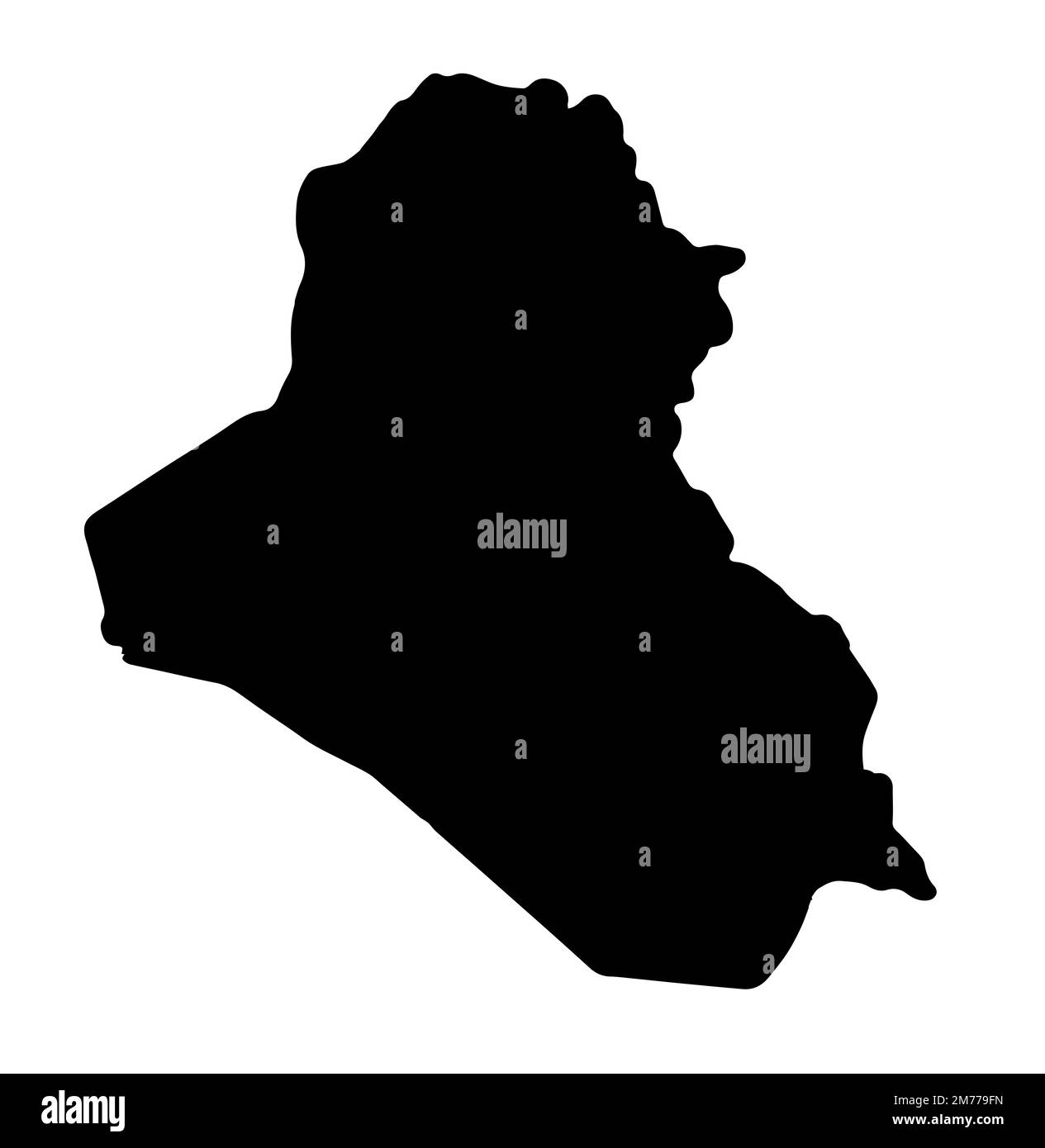 silhouette Outline map of the Arab League country of Iraq Stock Photo ...