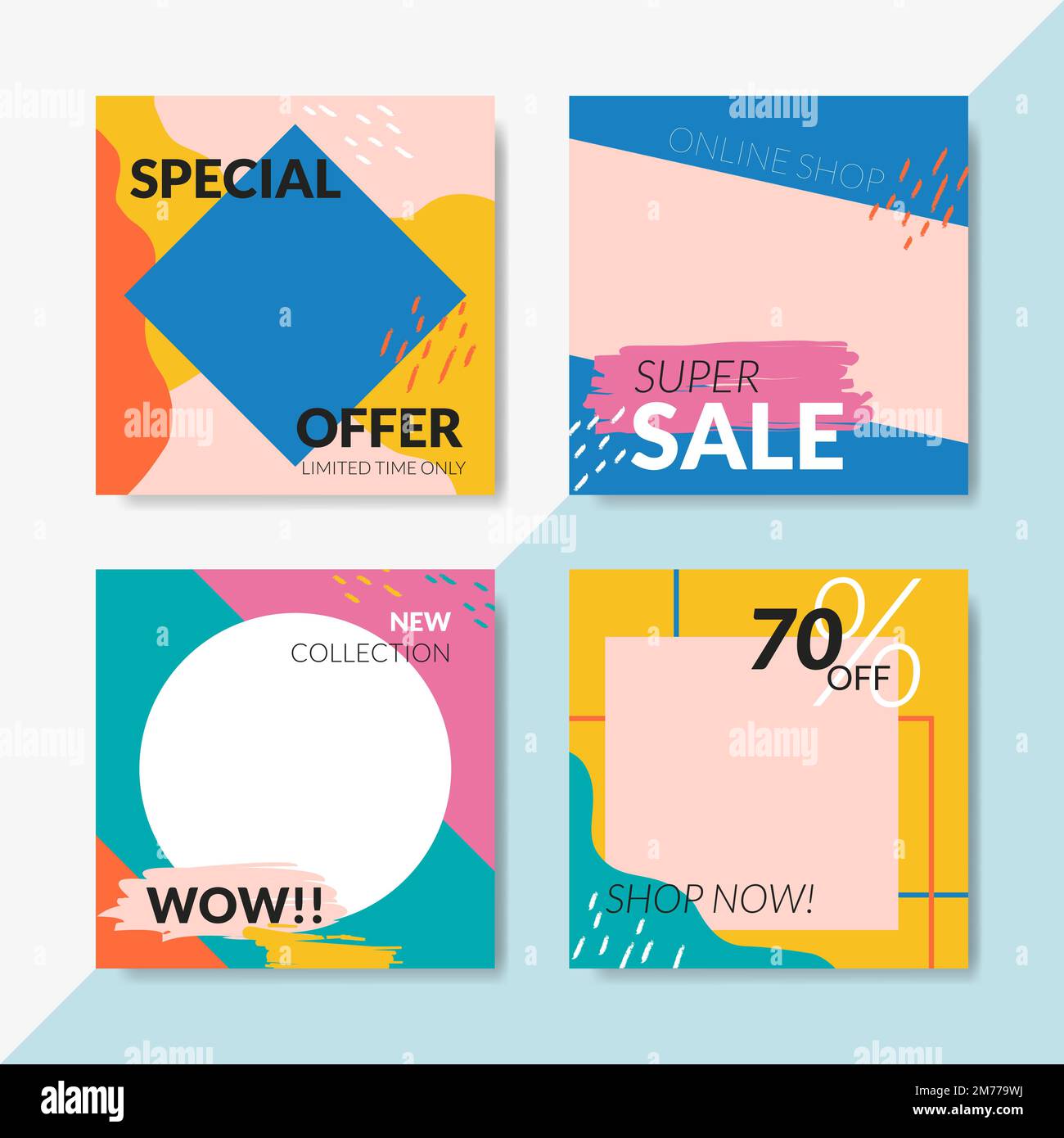 Sale template banner set vector Stock Vector