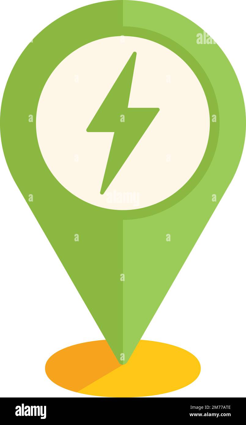 Save energy location icon flat vector. Care smart. Digital home ...