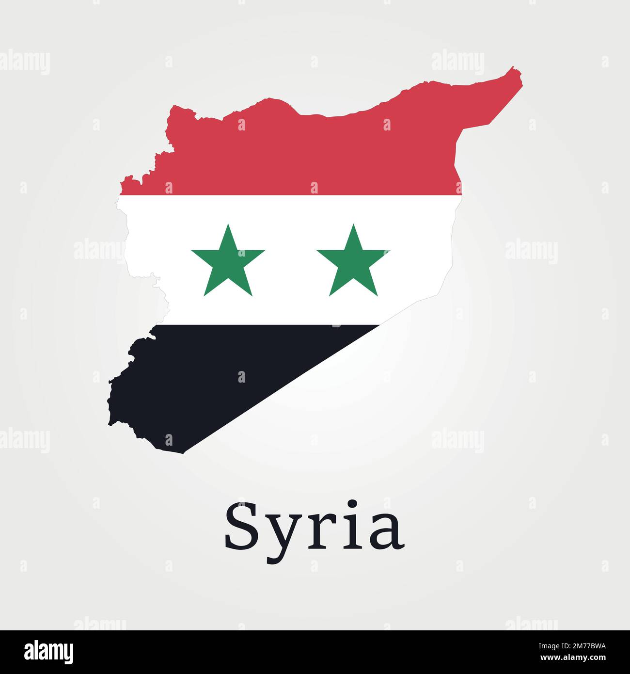 Flag Map of Syria Stock Vector