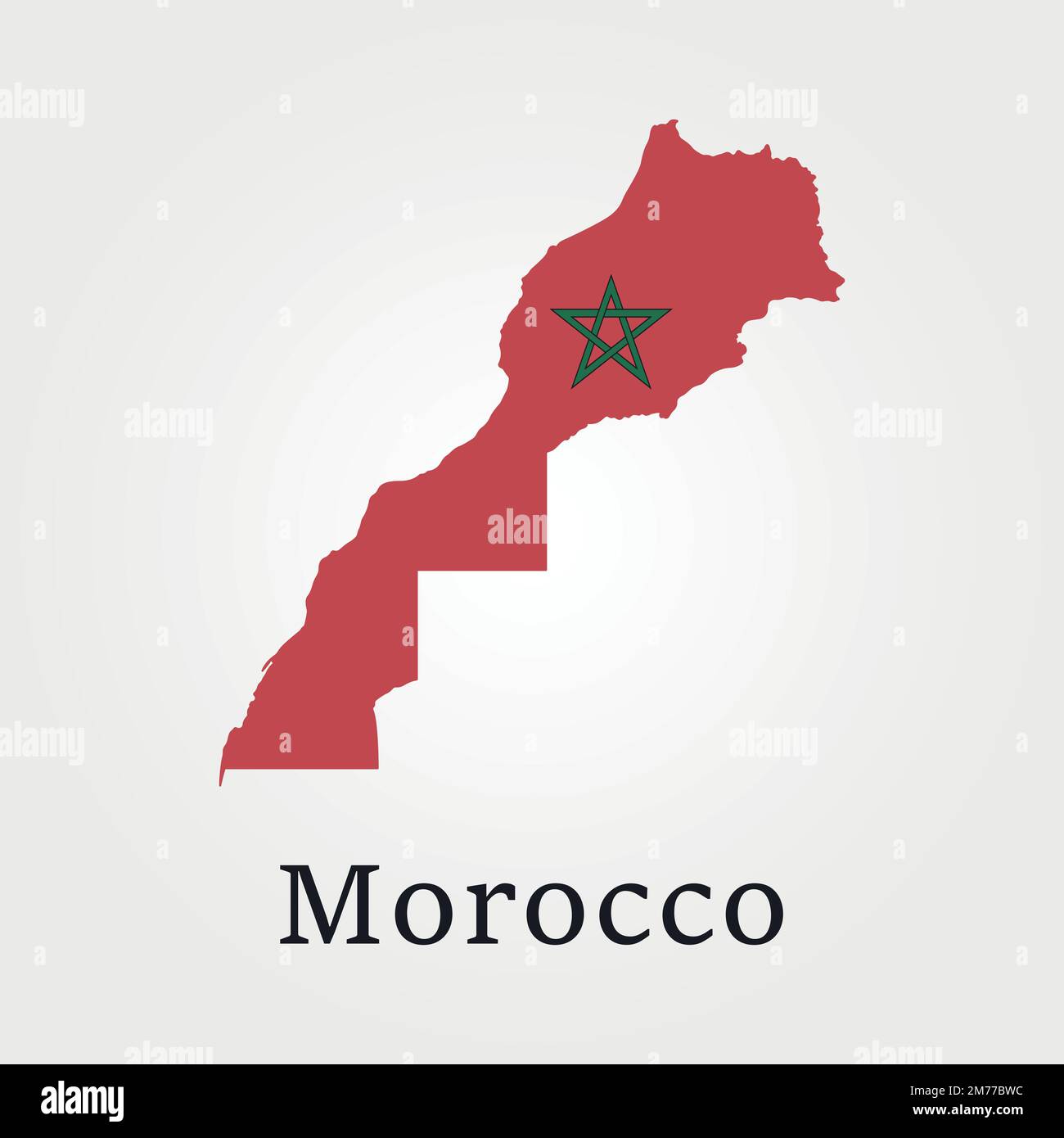 Morocco map outline country shape national borders state Stock Vector