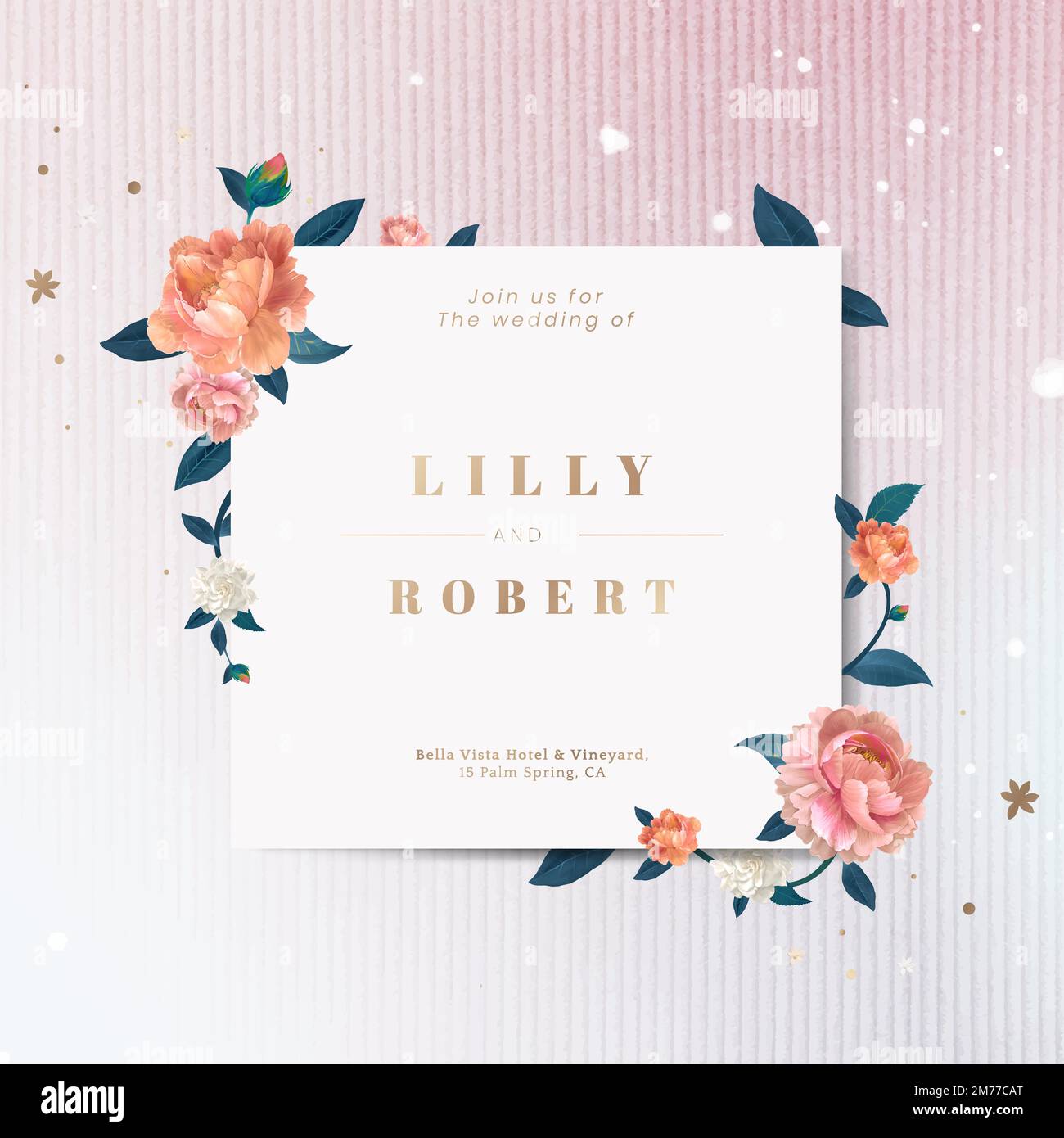 Wedding invitation floral card template vector Stock Vector Image & Art ...