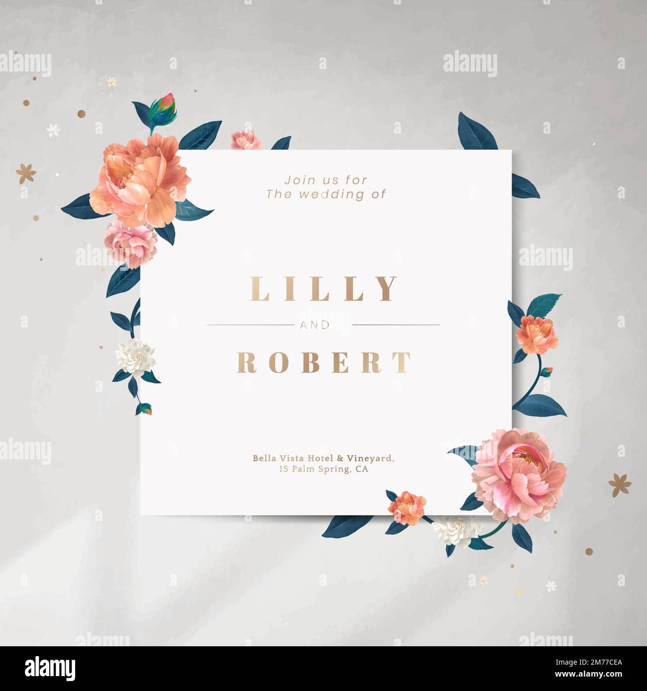 Wedding invitation floral card template vector Stock Vector Image & Art ...