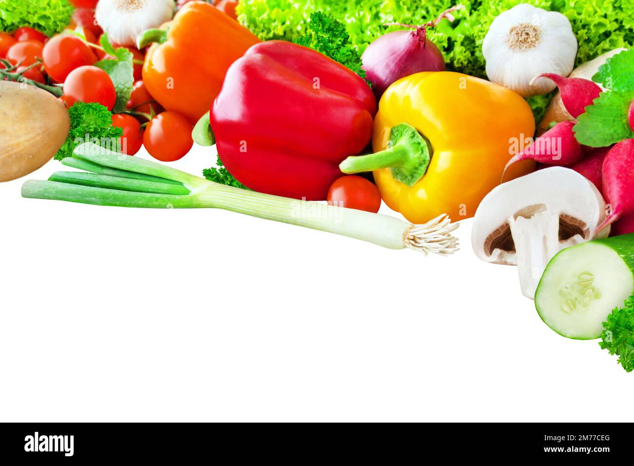 Various fresh vegetables isolated on white background Stock Photo - Alamy