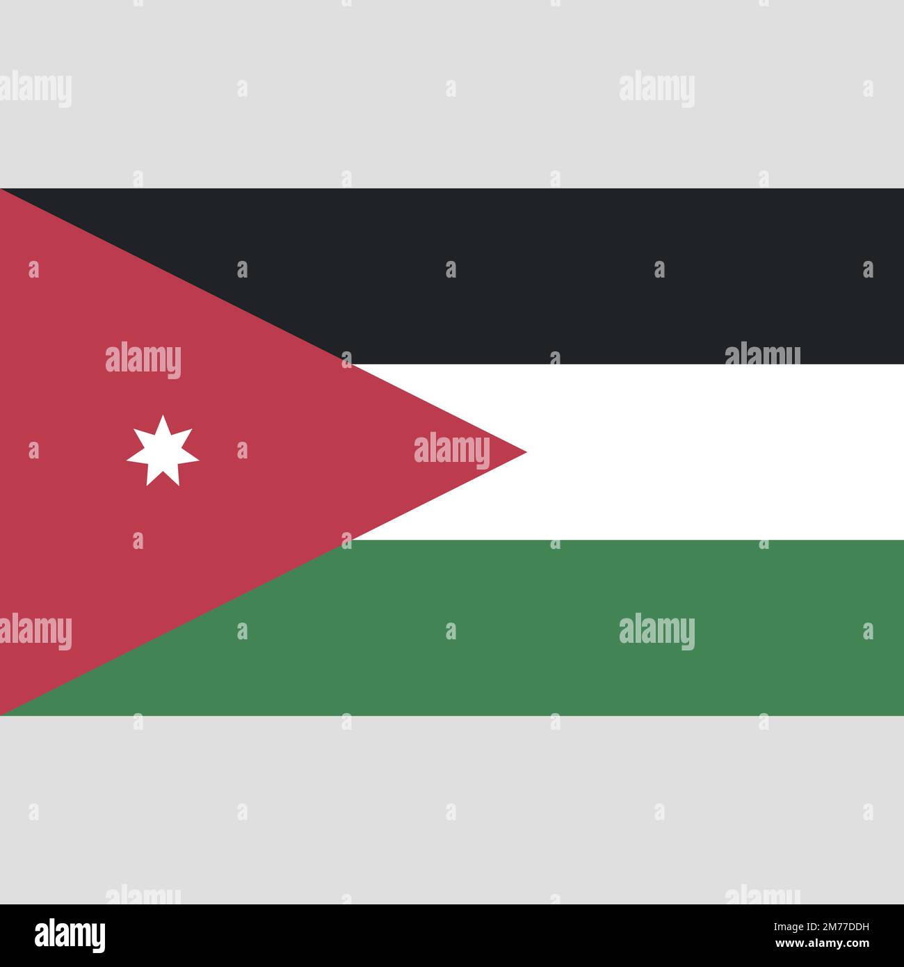 Vector flag of Jordan. Accurate dimensions and official colors. Symbol