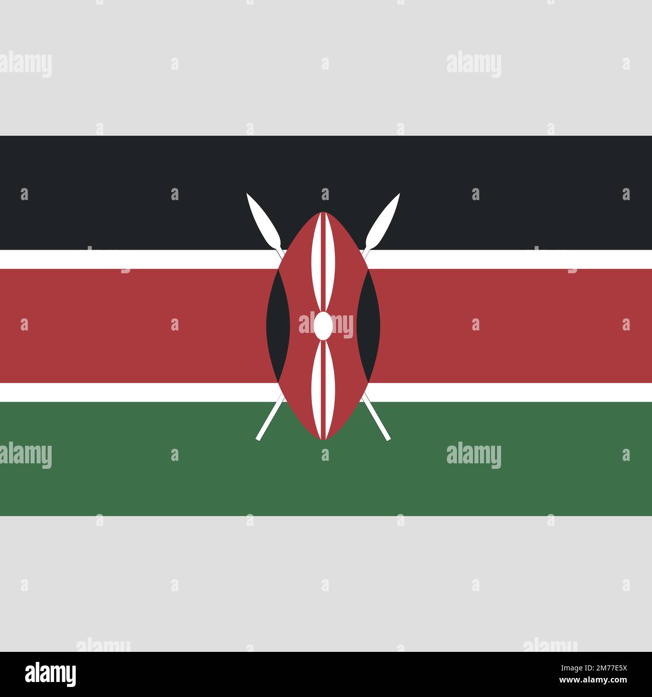 original and simple Kenya flag isolated vector in official colors and Proportion Correctly Stock Vector
