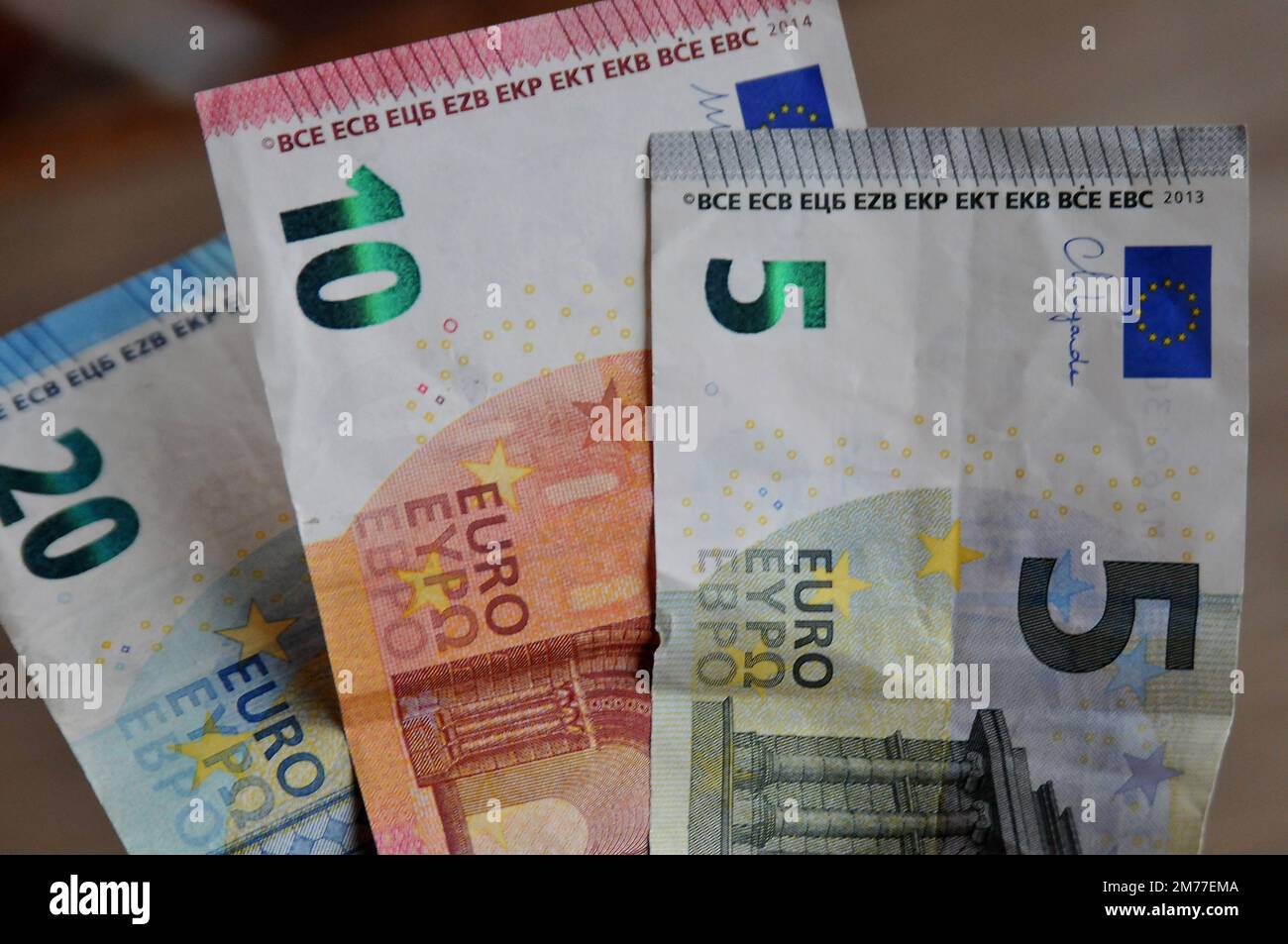 Copenhagen/Denmark/08 January 2023/ Euro currency notes in danish