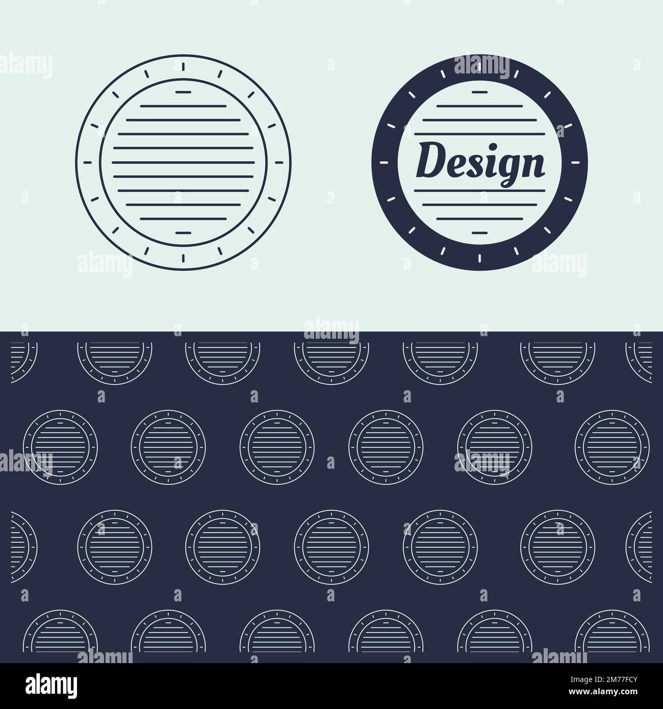 Blue round badge on a blue background vector Stock Vector Image & Art ...