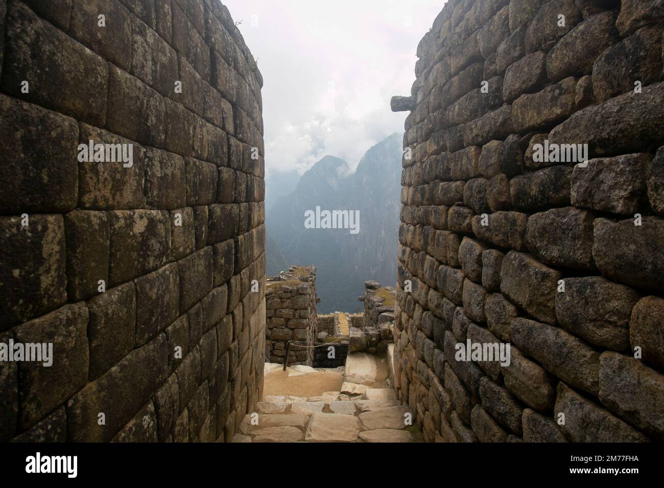 Details of the ancient Inca citadel of the city of Machu Picchu in the ...