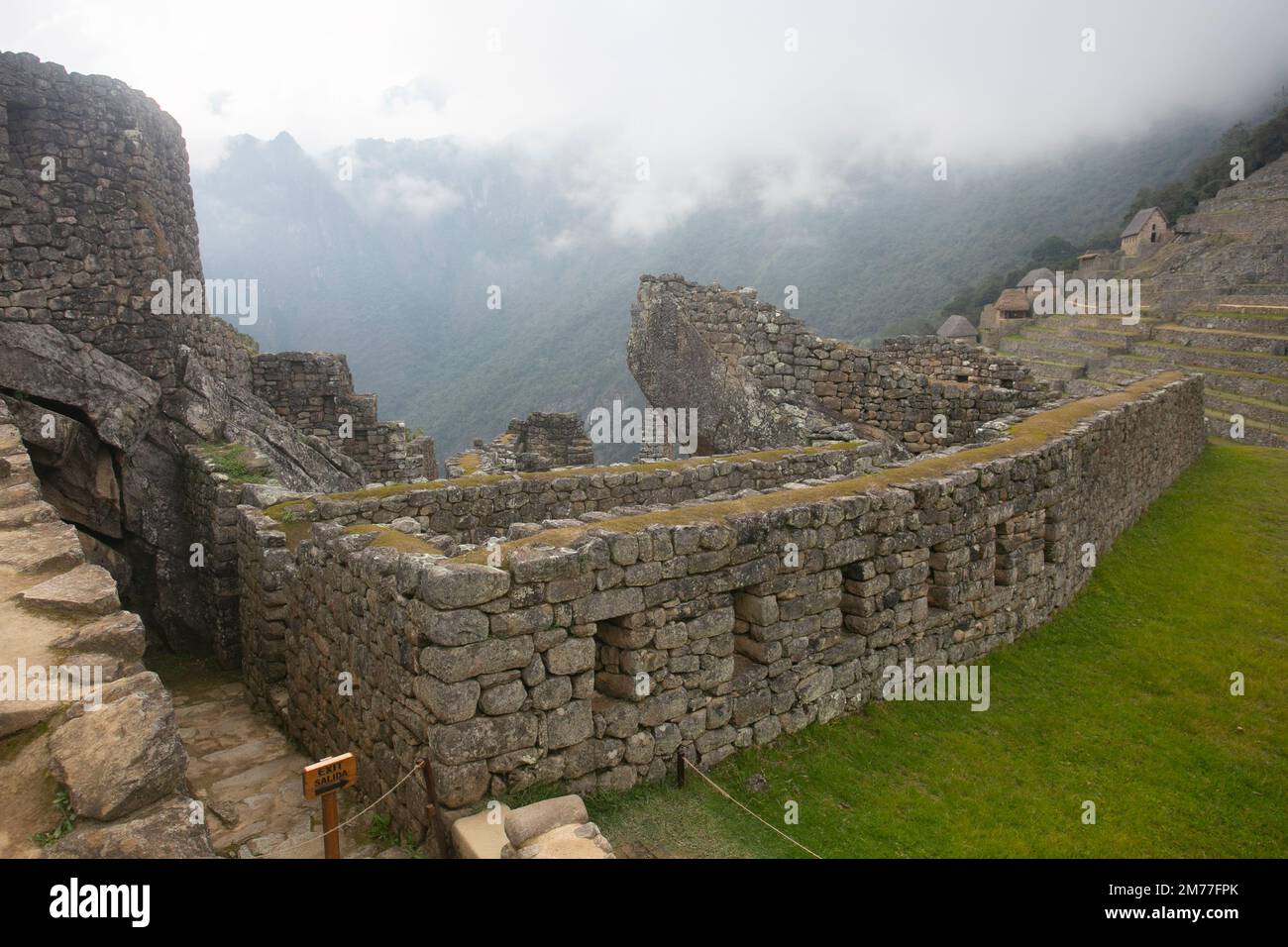 Details of the ancient Inca citadel of the city of Machu Picchu in the ...