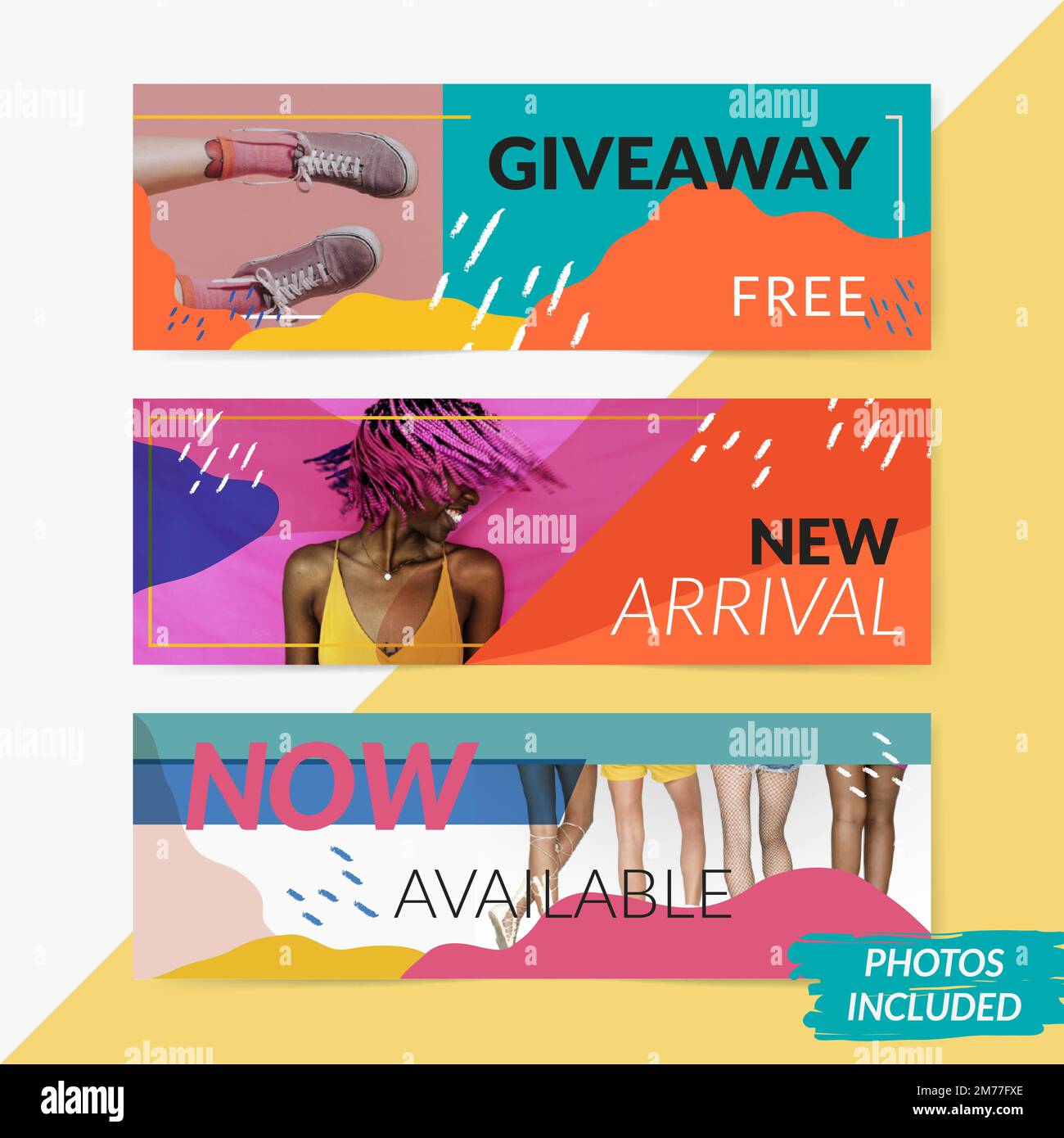 Sale template banner set vector Stock Vector