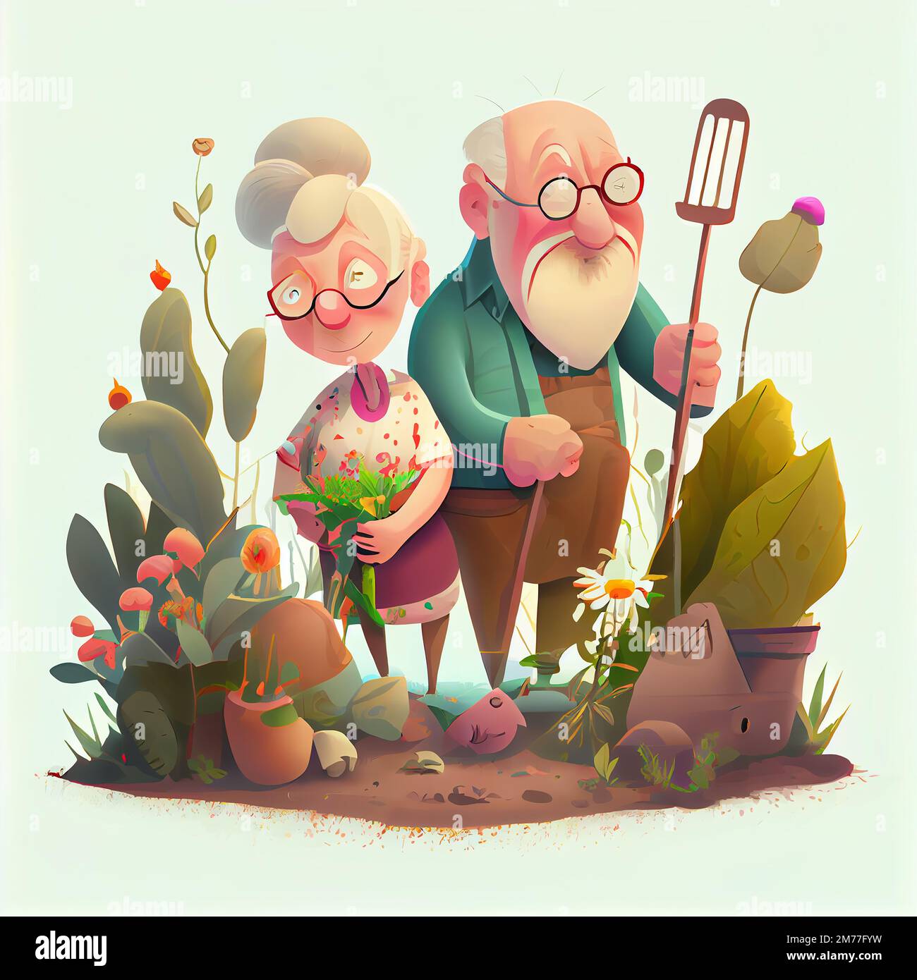 Old couple gardening hi-res stock photography and images - Alamy