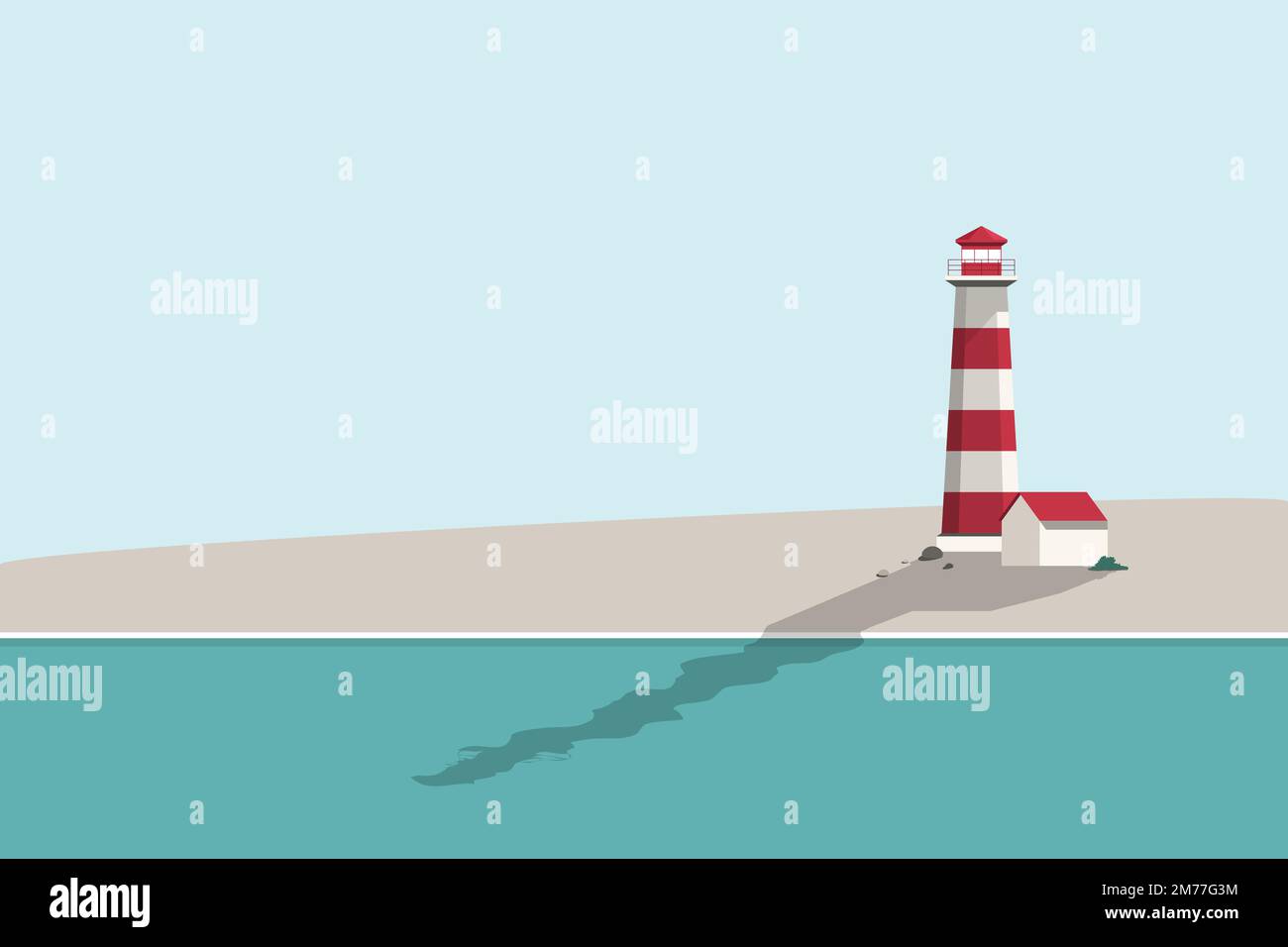 Lighthouse by the sea summer vector Stock Vector