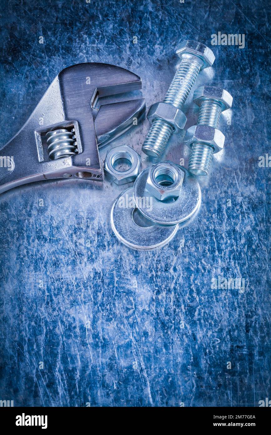 Steel adjustable spanner bolt washers screwnuts and threaded
