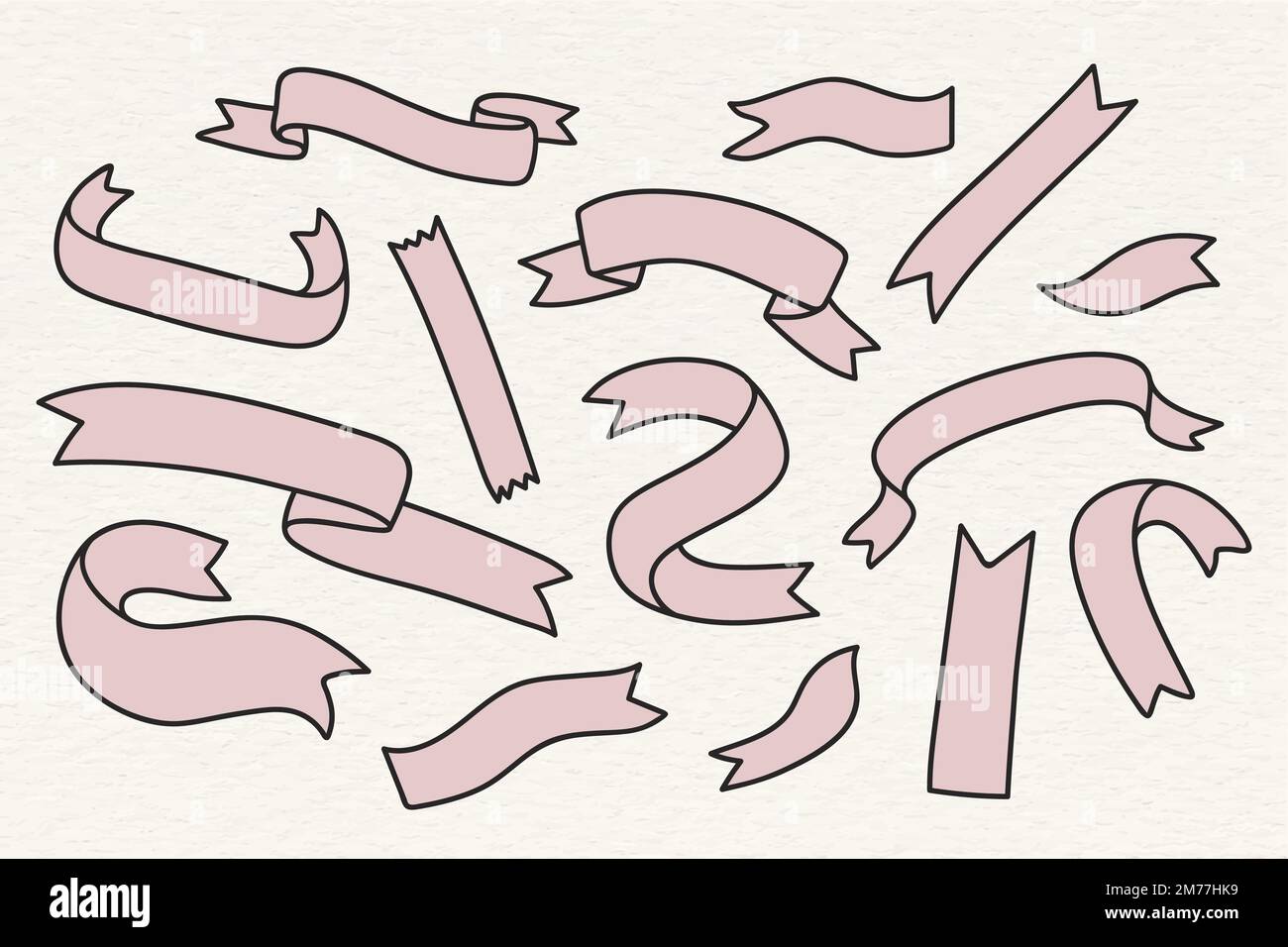Hand drawn ribbon collection vector Stock Vector Image & Art - Alamy