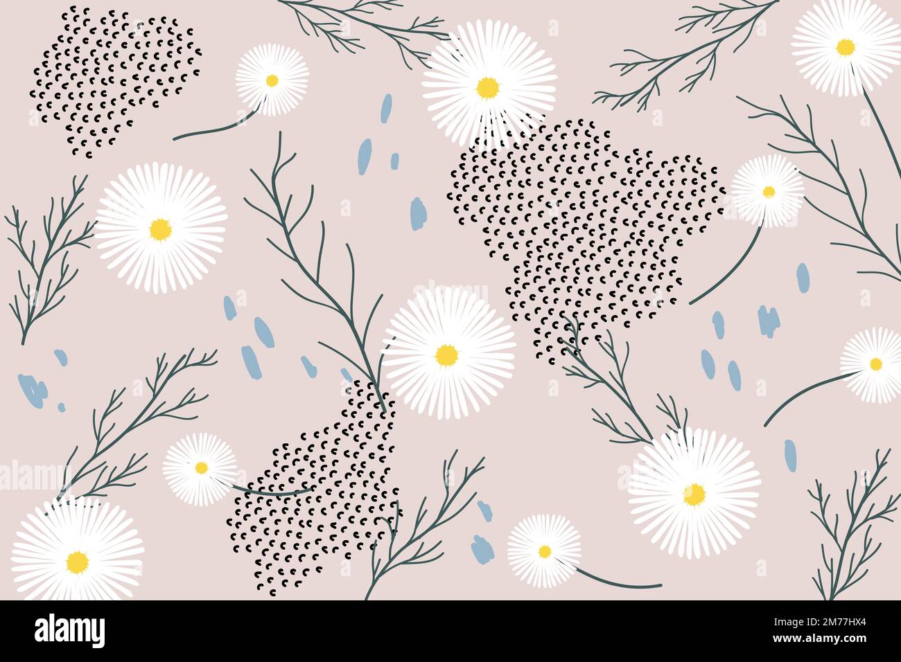 Dandelion patterned pink background vector Stock Vector Image & Art Alamy
