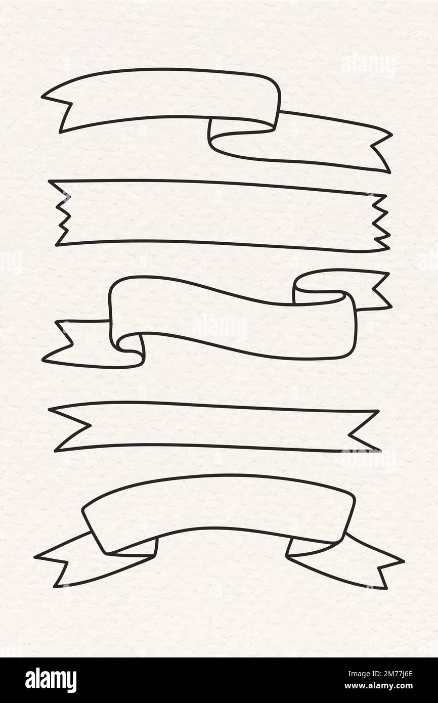 Hand drawn ribbon collection vector Stock Vector Image & Art - Alamy