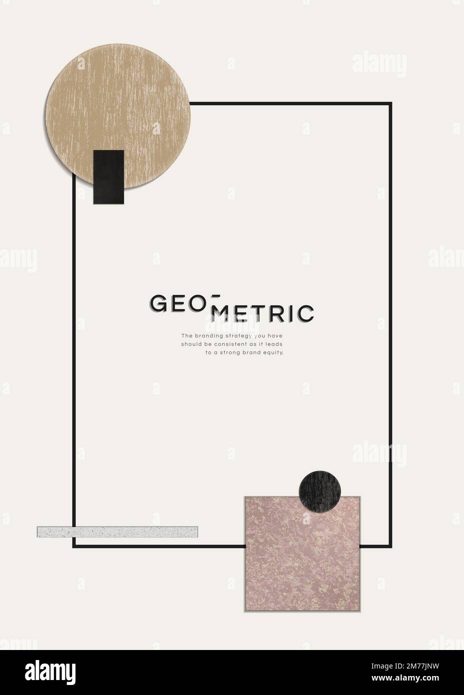 Geometric shape patterned on beige background vector Stock Vector