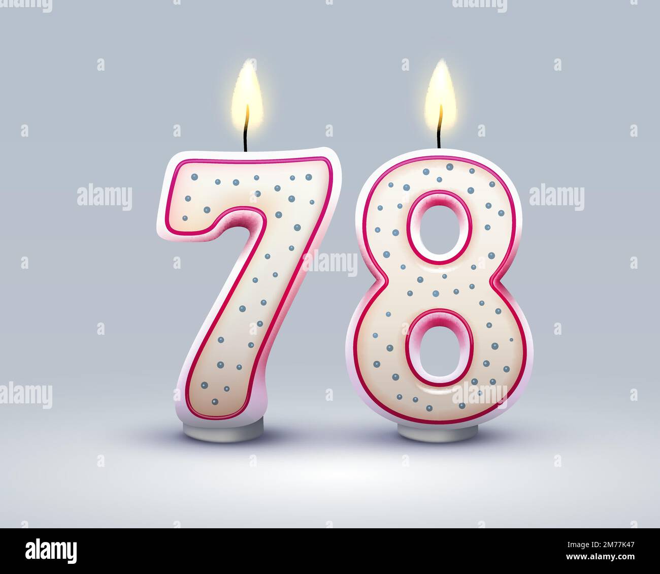 Happy Birthday years. 78 anniversary of the birthday, Candle in the
