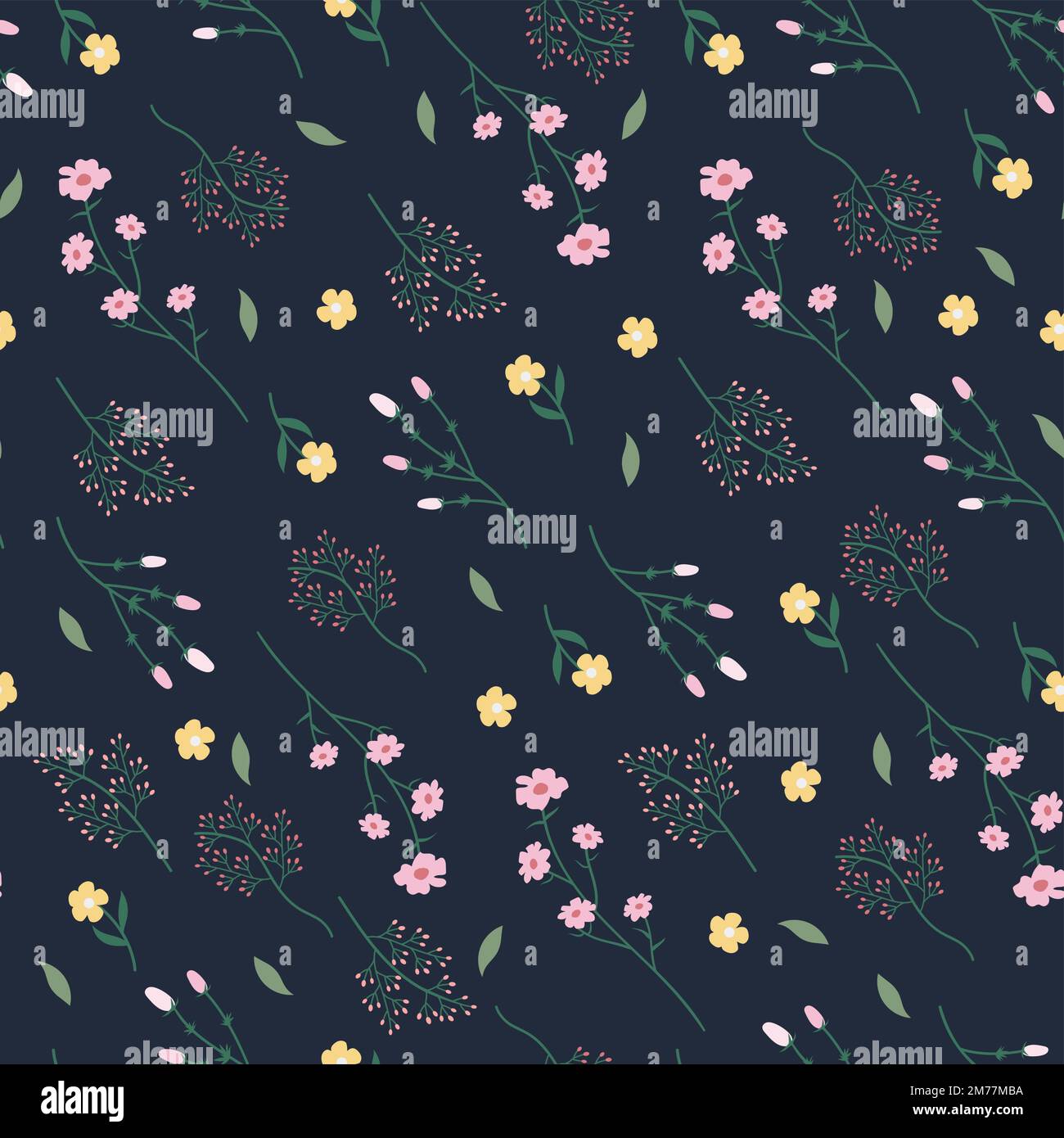 Wild flower seamless pattern vector Stock Vector Image & Art - Alamy