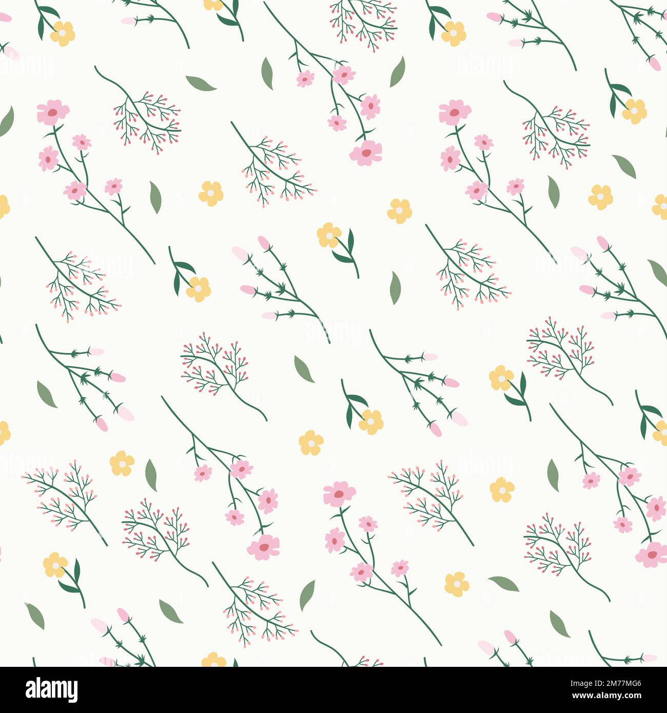 Wild flower seamless pattern vector Stock Vector Image & Art - Alamy