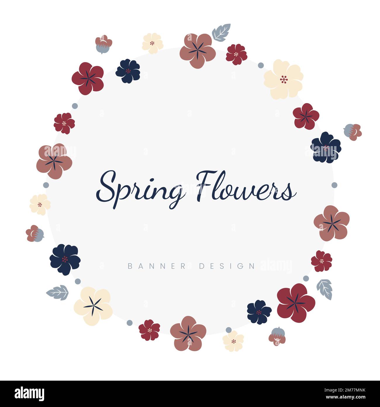 Round red floral badge vector Stock Vector Image & Art - Alamy