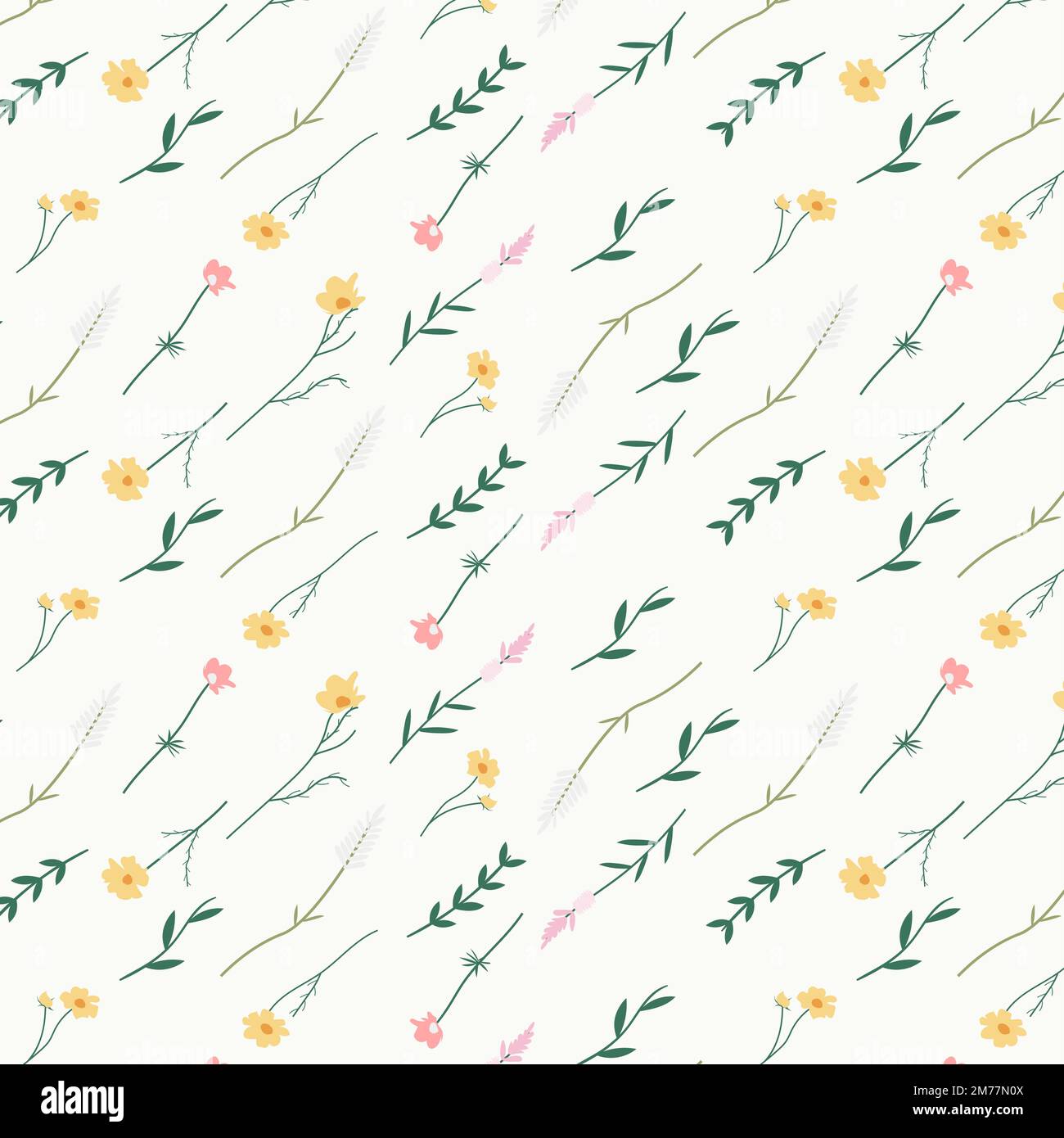 Wild flower seamless pattern vector Stock Vector Image & Art - Alamy