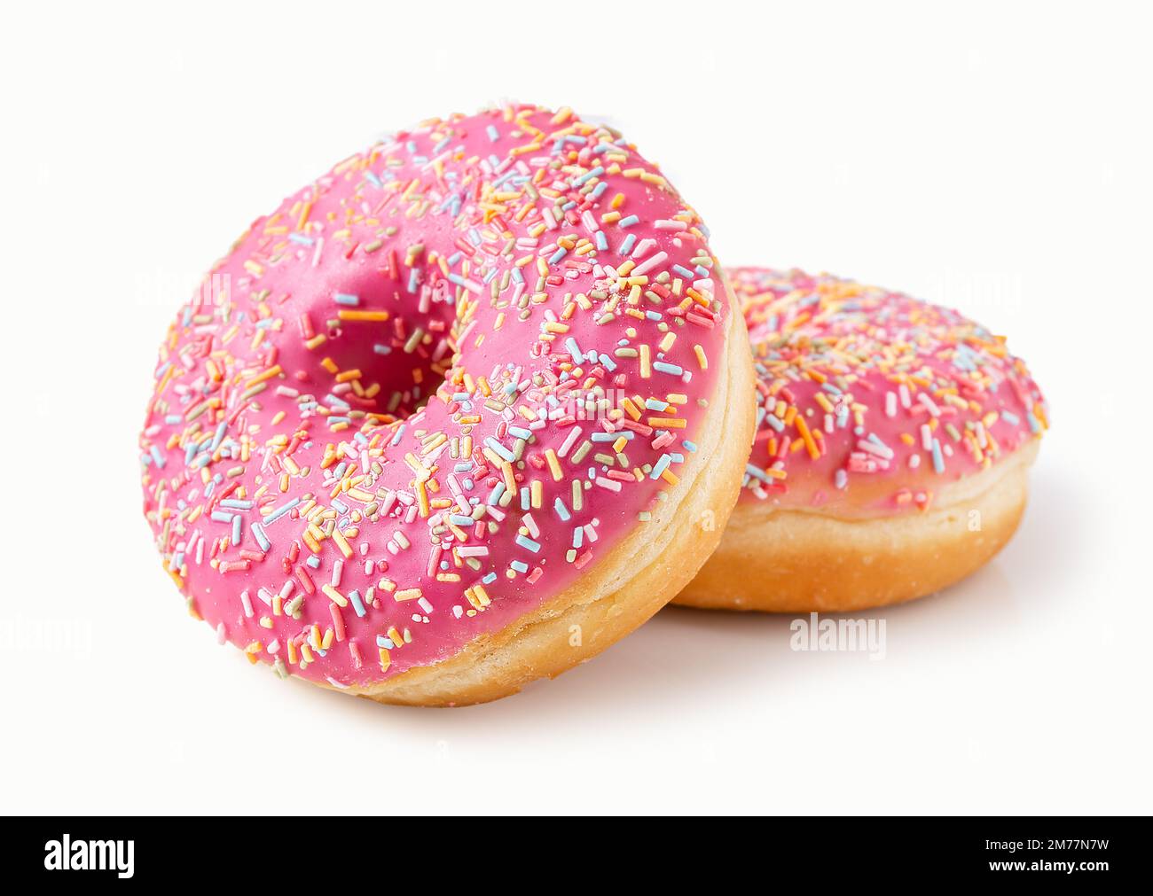 Two donut with white background Stock Photo - Alamy