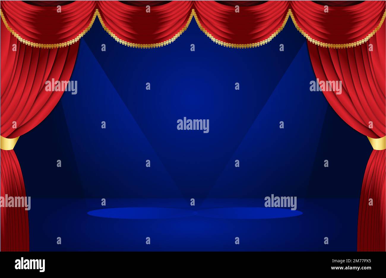 Thai pattern stage backdrop with curtain for decoration vector illustration Stock Vector