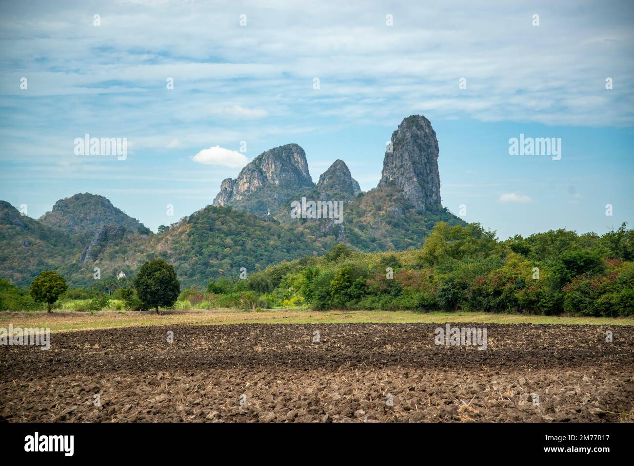 the Landscape at the Khao Chin Lae Mountains near the City of Lopburi in the Province of Lopburi in Thailand,  Thailand, Lopburi, November, 2022 Stock Photo