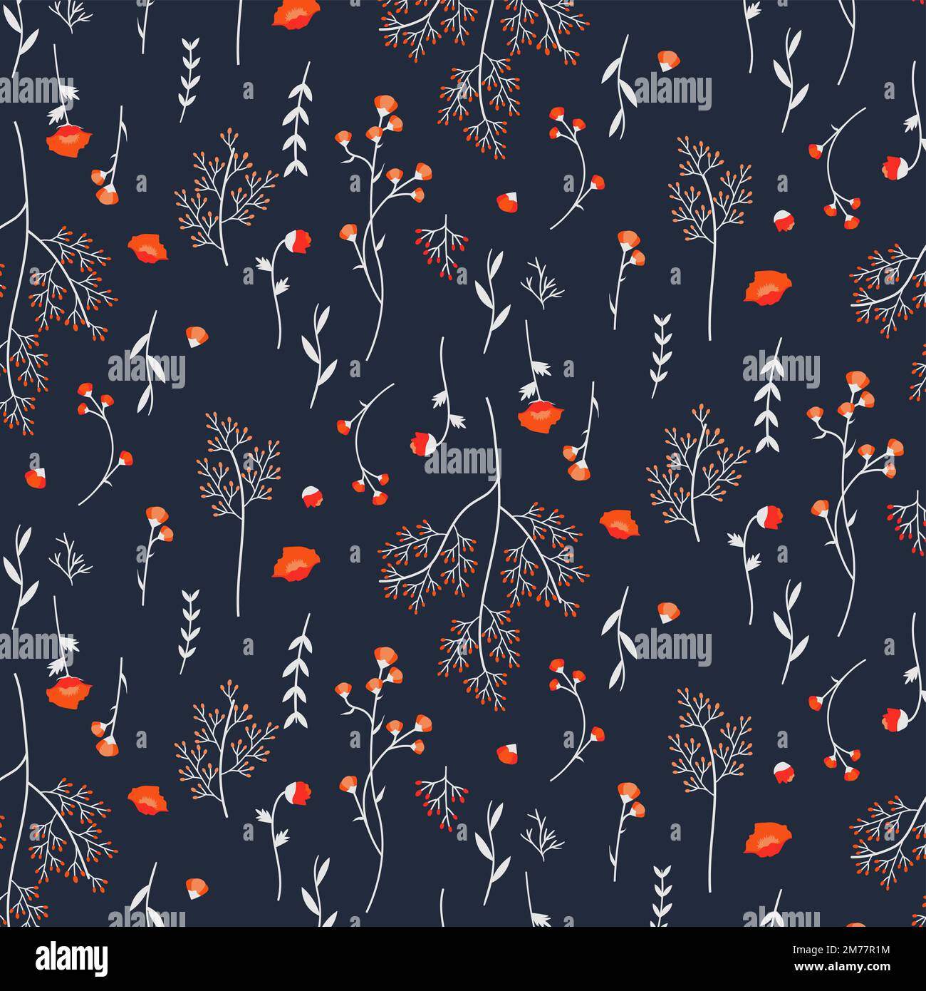 Wild flower seamless pattern vector Stock Vector Image & Art - Alamy