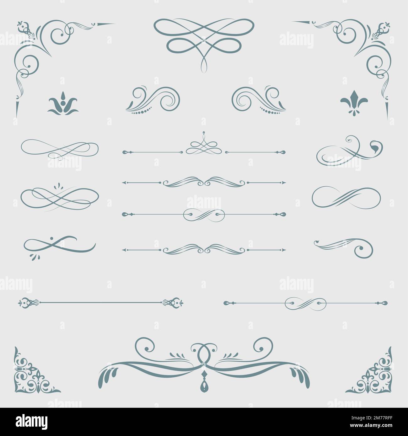 Decorative calligraphic ornaments vector set Stock Vector Image & Art ...