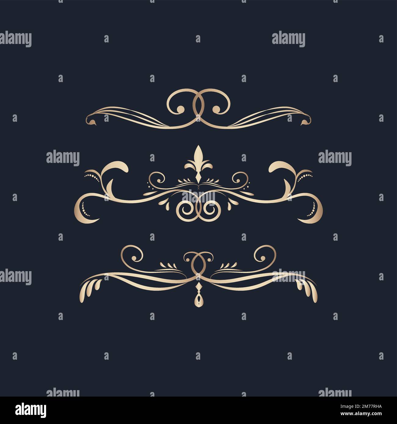 Decorative calligraphic ornaments vector set Stock Vector Image & Art ...