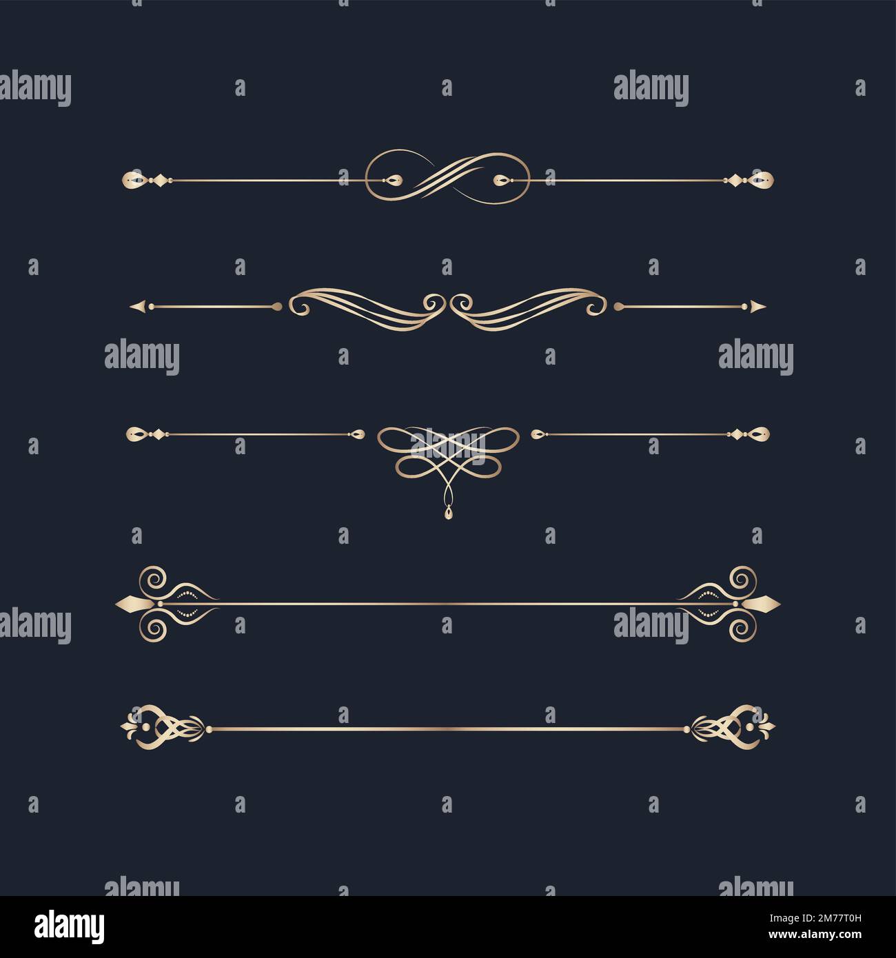 Decorative calligraphic ornaments vector set Stock Vector Image & Art ...