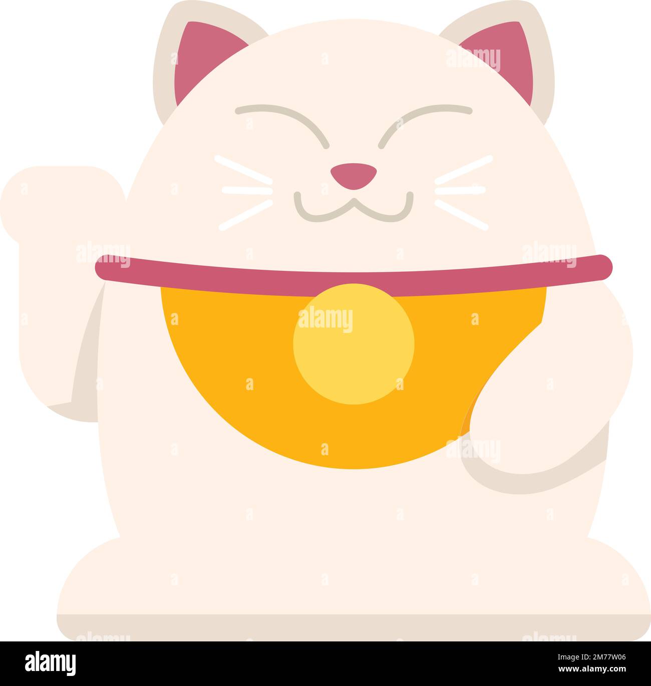 China lucky cat icon flat vector. Japan neko. Chinese animal isolated ...
