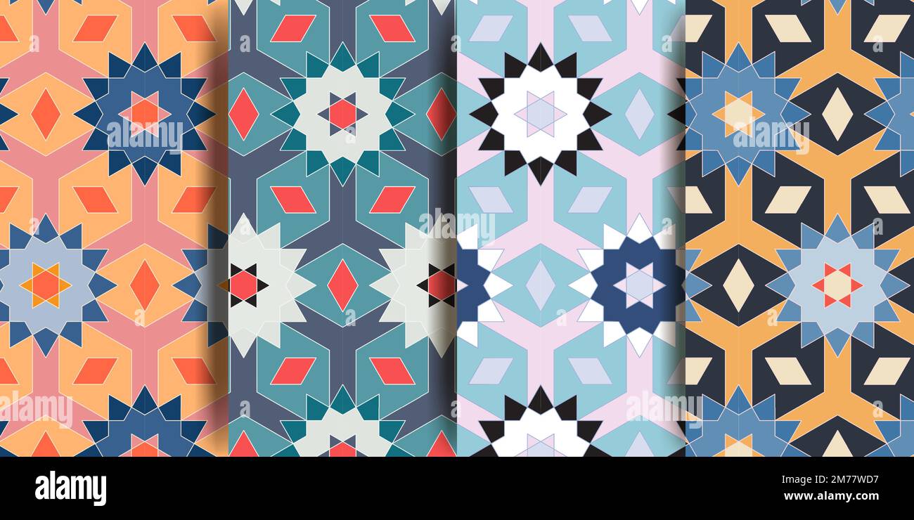 Arabic seamless pattern in multicolored palette. Oriental decor. Arabic ...