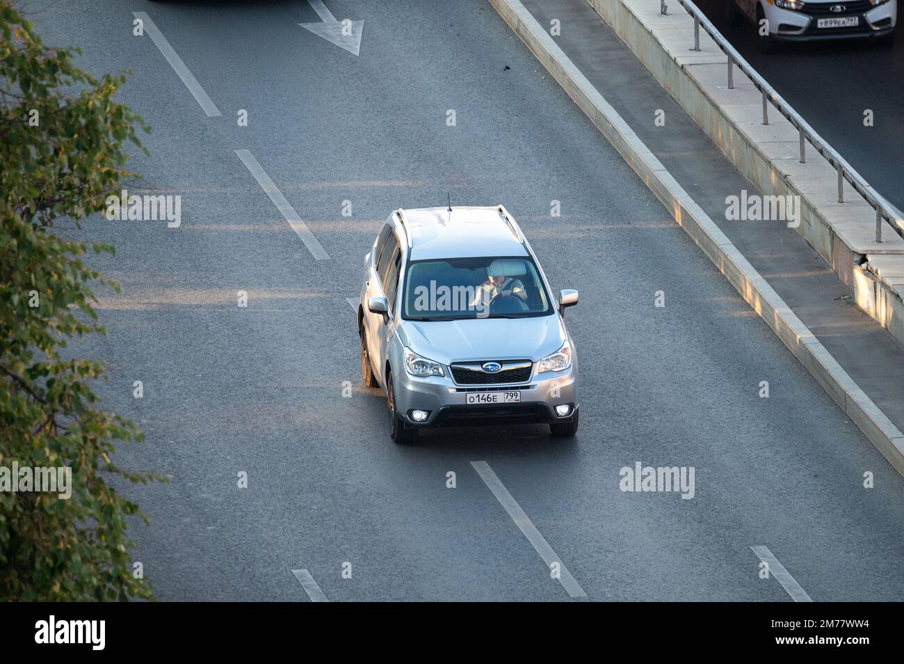 Moscow, Russia - September 27, 2022: Silver Japanese compact crossover ...