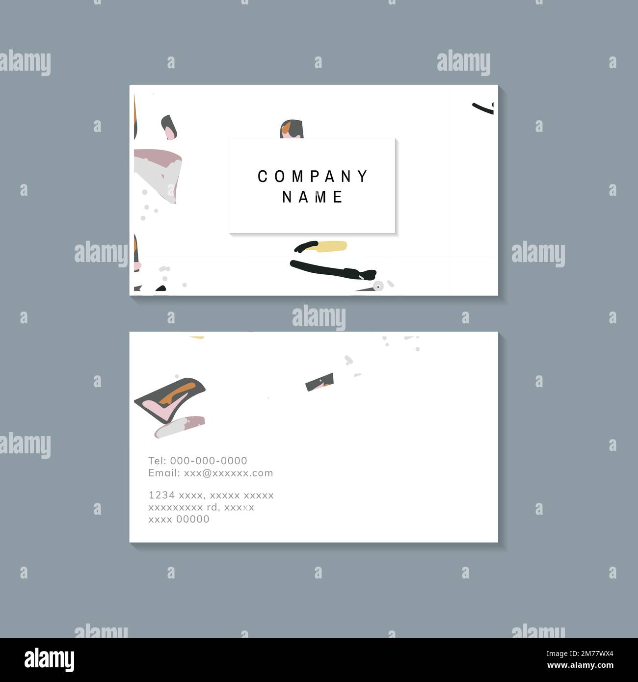 Colorful Terrazzo pattern business card vector Stock Vector