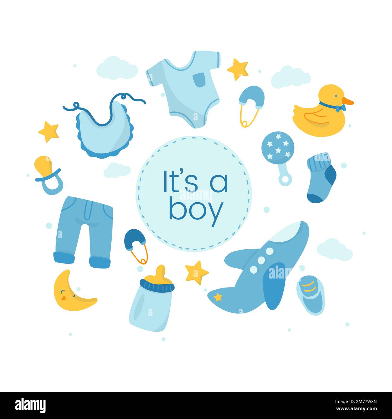 Its a boy baby shower invitation card vector Stock Vector Image & Art