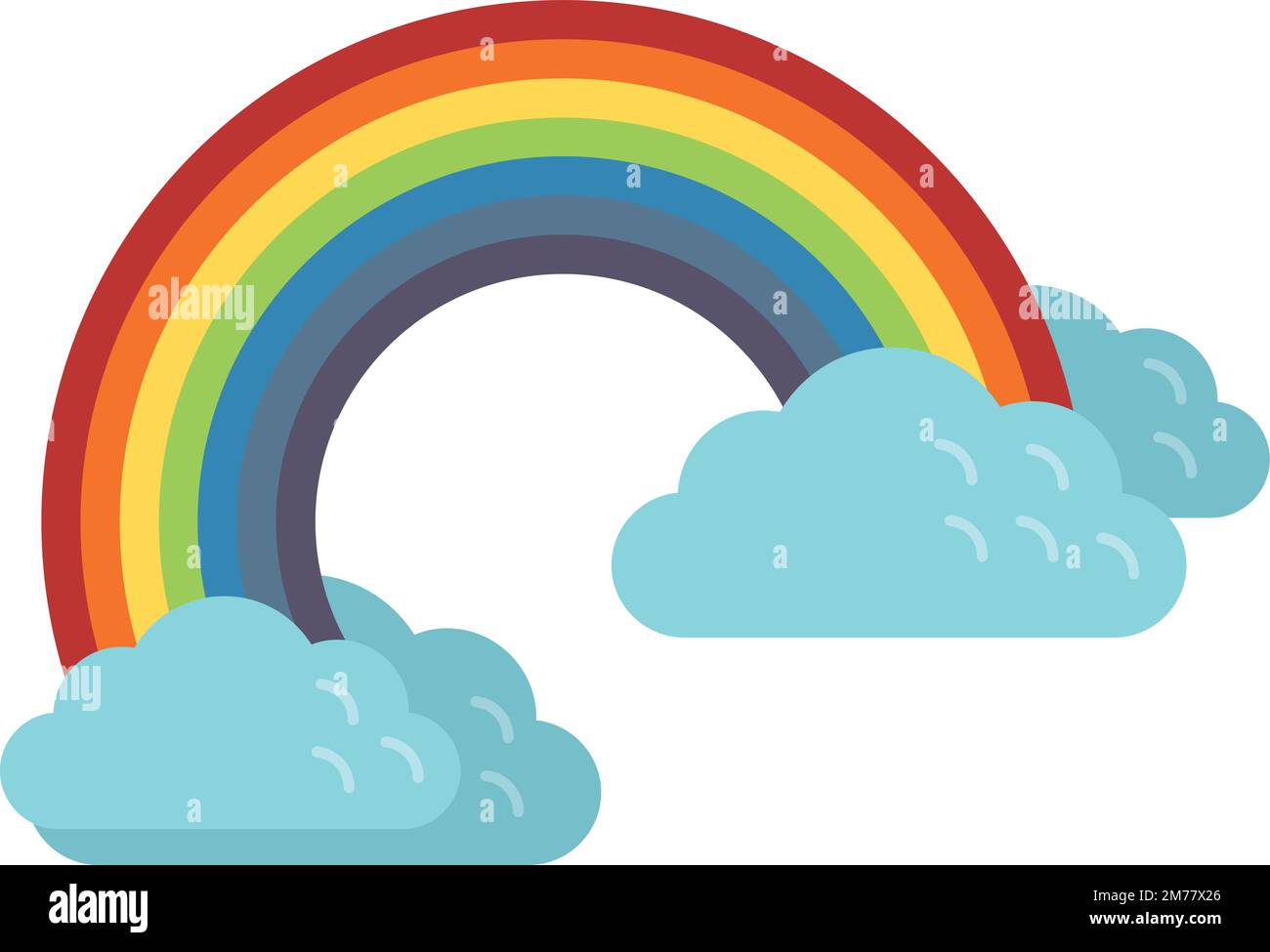 Lucky rainbow icon flat vector. Japan charm. Chinese year isolated Stock Vector