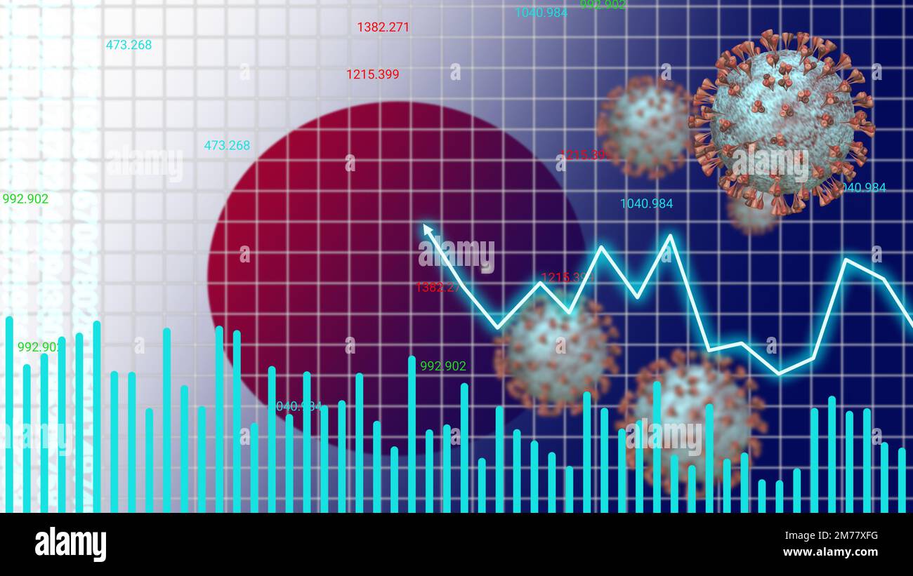 covid cases, deaths and inflation related prediction background with
