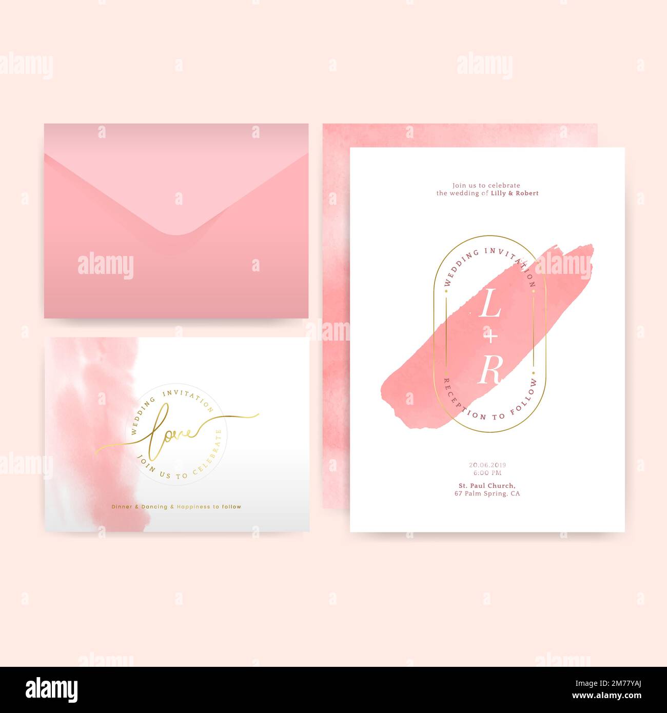 Wedding invitation layout design vector Stock Vector Image & Art Alamy