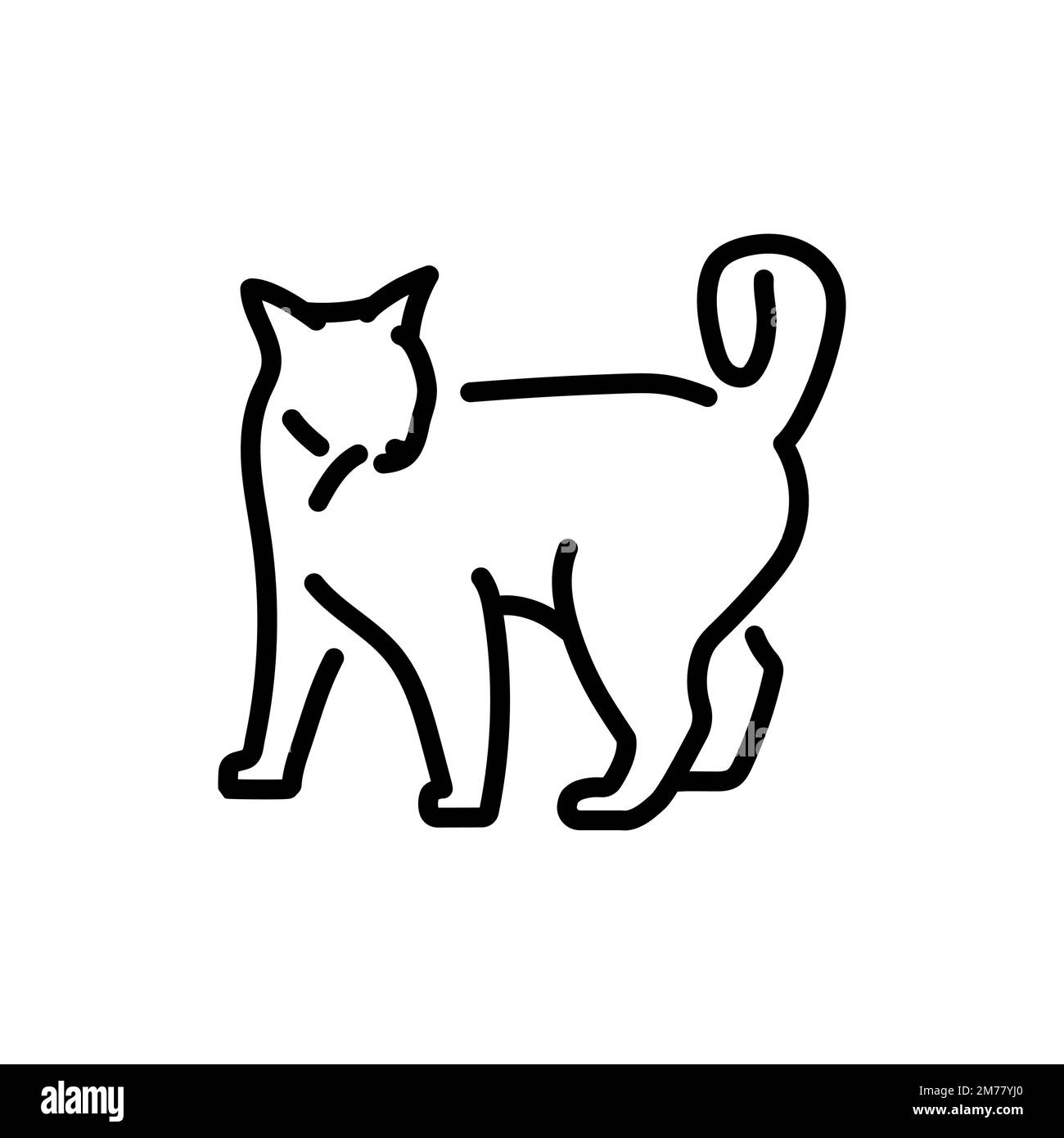 Cat Icon - Download in Line Style
