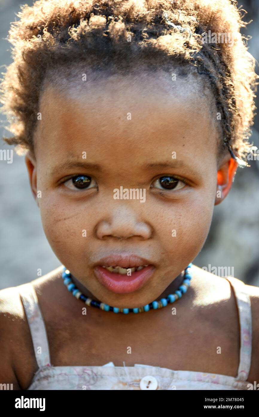 Faces of the World: Young Child from the Kalihari Stock Photo