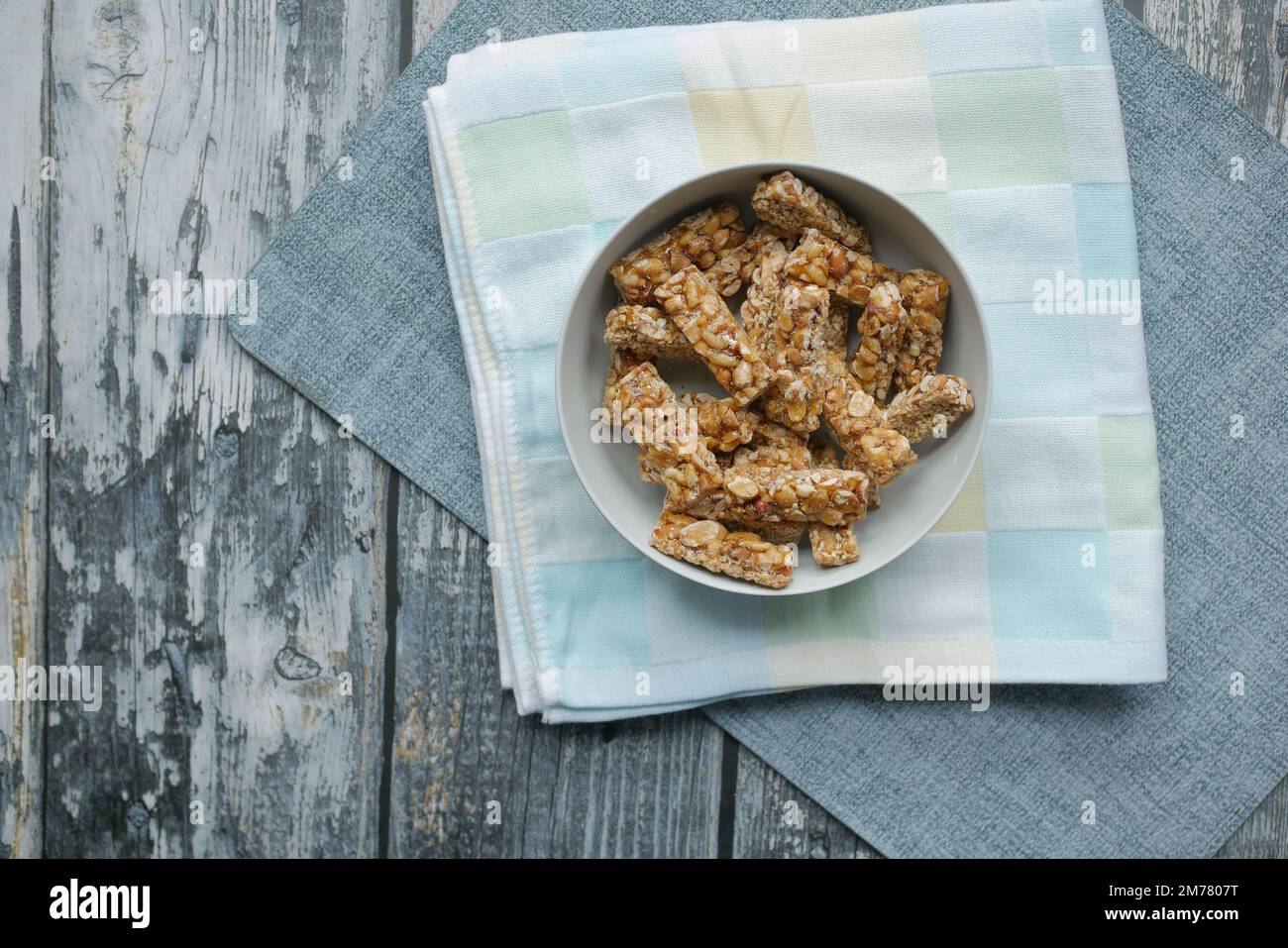 peanuts sweet candy in a bowl on table  Stock Photo