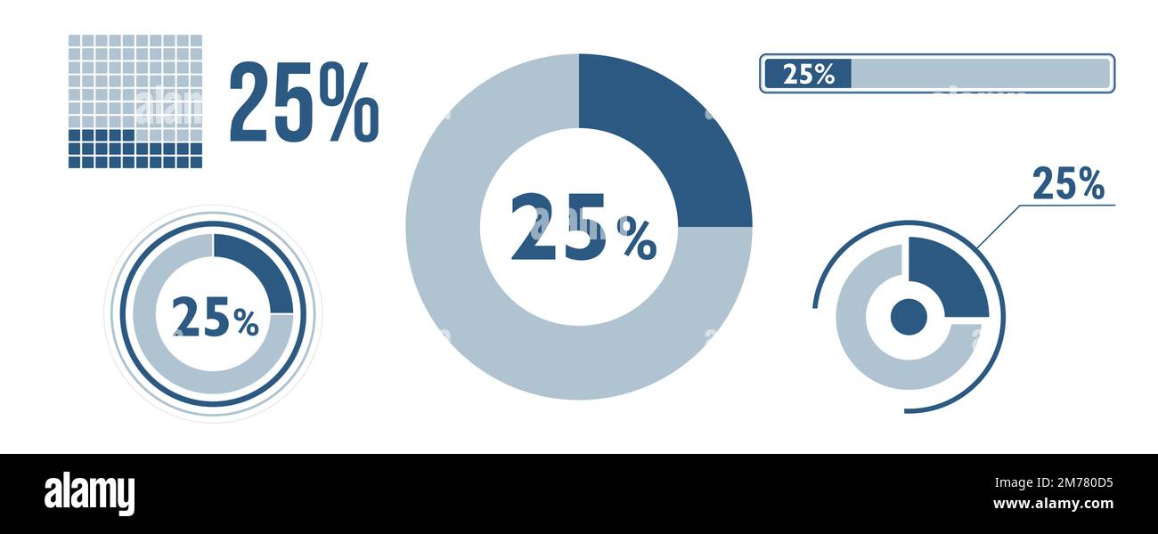 25 Percent Loading Data Icon Set Twenty Five Circle Diagram Pie Donut 25 Percent Loading Data Icon Set Twenty Five Circle Diagram Pie Donut