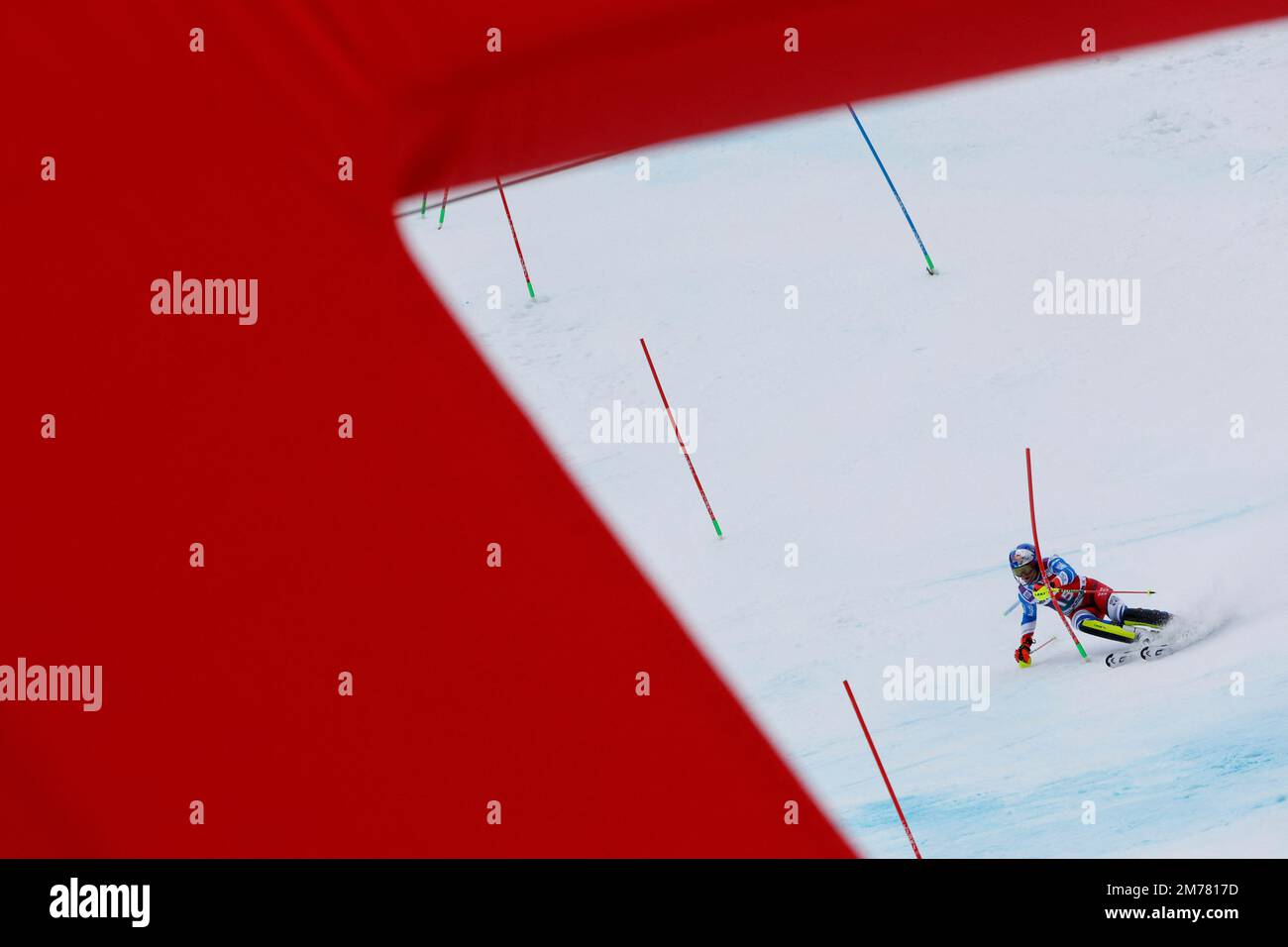Alpine Skiing - FIS Alpine Ski World Cup - Men's Slalom - Adelboden, Switzerland - January 8, 2023 France's Alexis Pinturault in action REUTERS/Stefan Wermuth Stock Photo