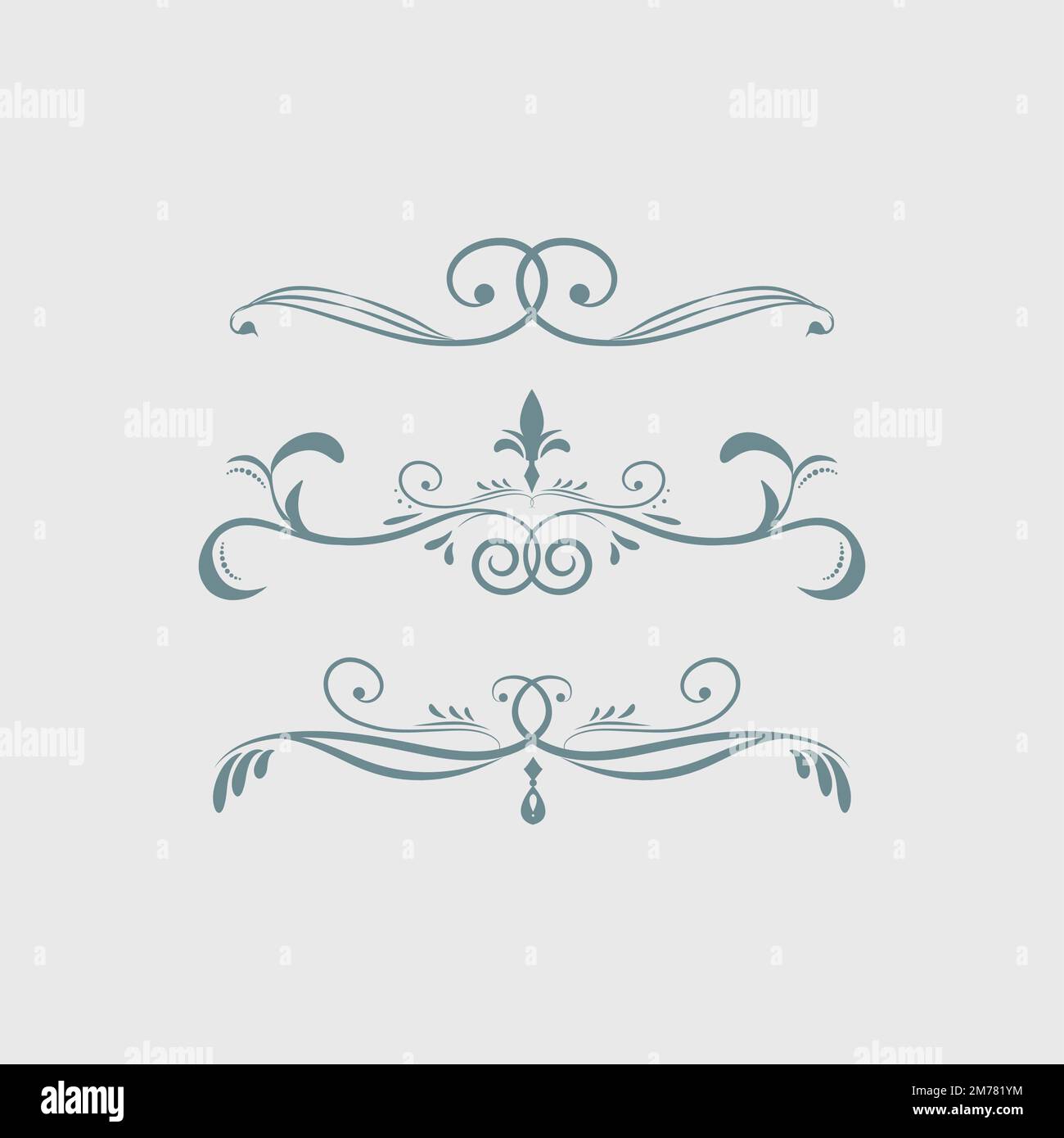 Decorative calligraphic ornaments vector set Stock Vector Image & Art ...